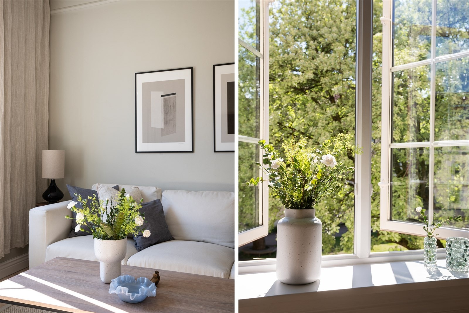 Fra stuen har du et nydelig, grønt utsyn - her kan du lene deg tilbake i idylliske og rolige omgivelser. Galleribilde