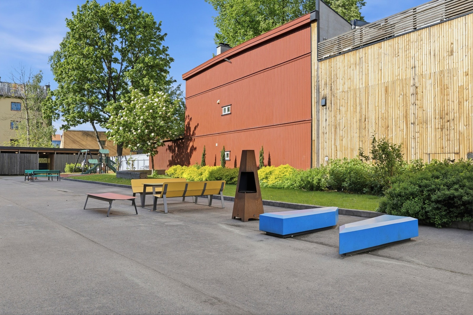 Hyggelig felles bakgård Galleribilde