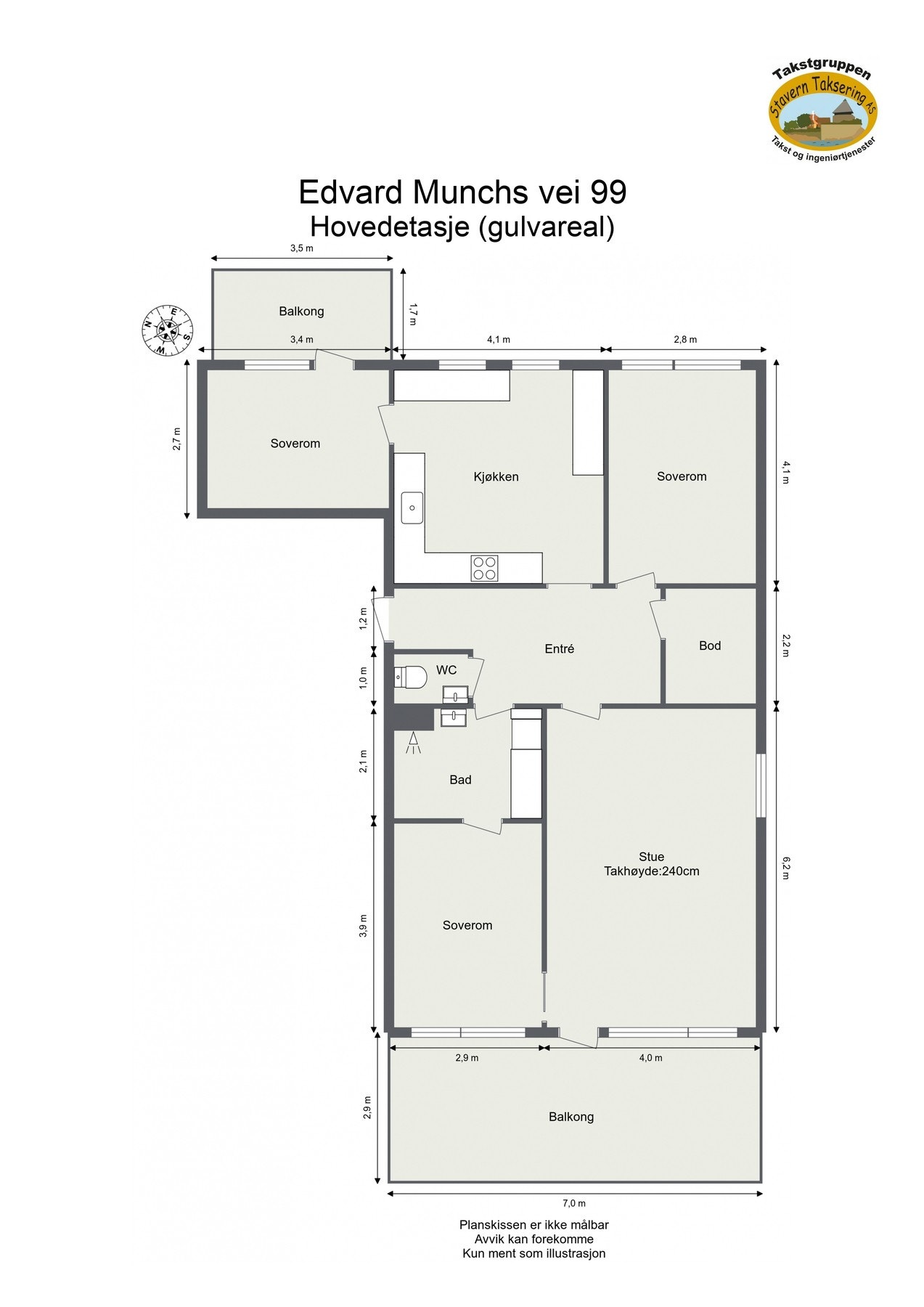 Boligens planløsning. Galleribilde