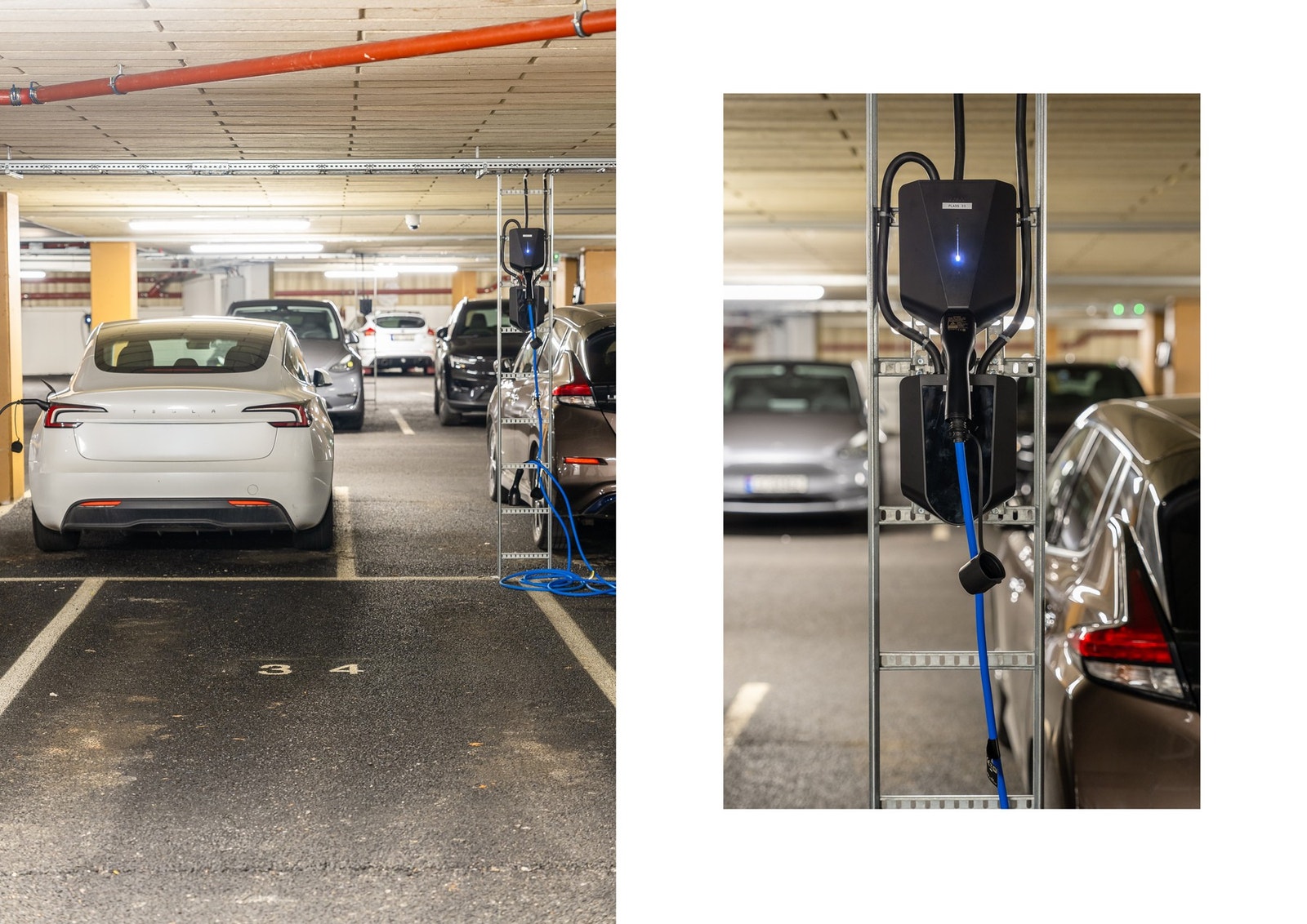 Det er også muligheter for å etablere ladestasjon på parkeringsplassen. Galleribilde