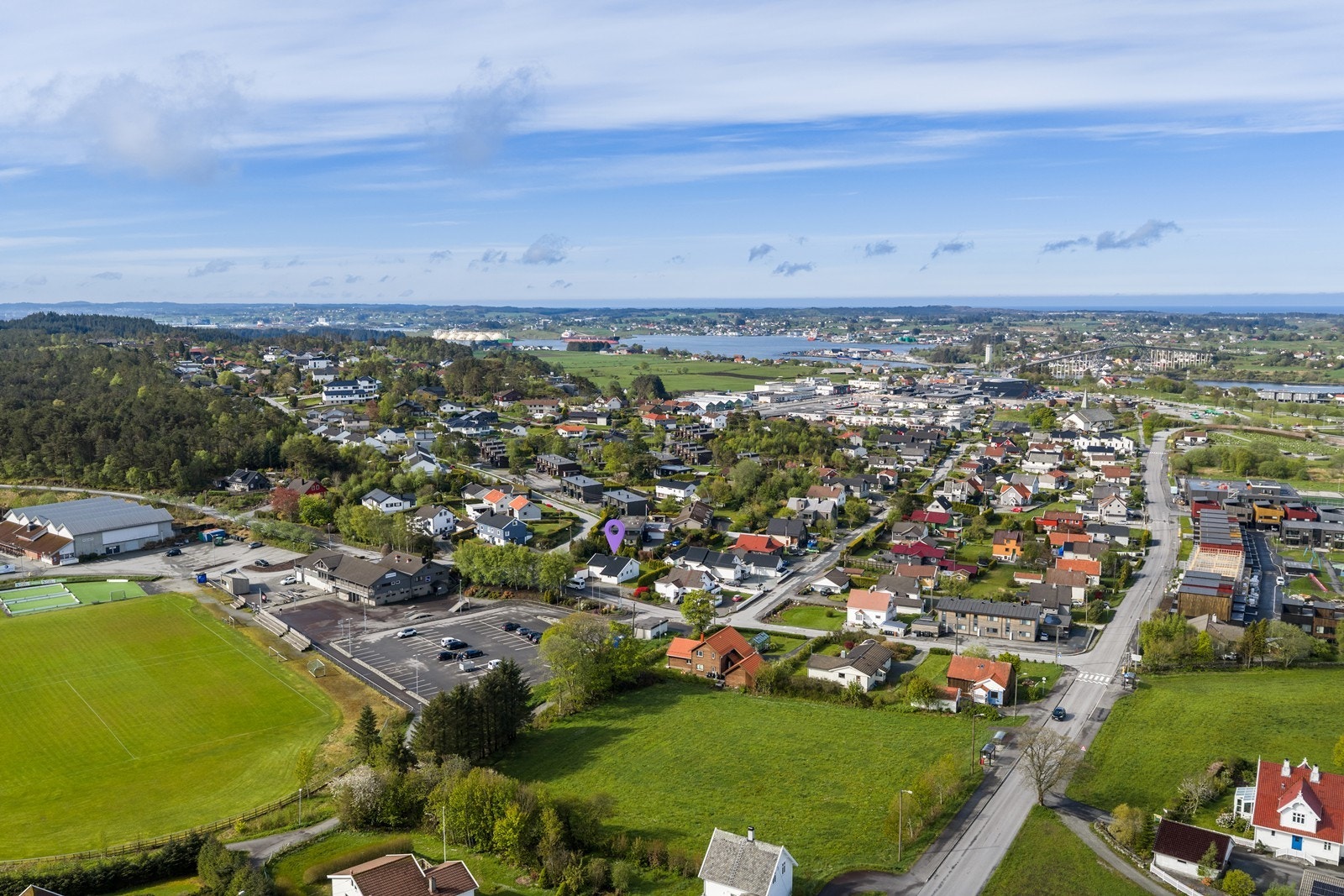 Luftfoto mot vest Galleribilde