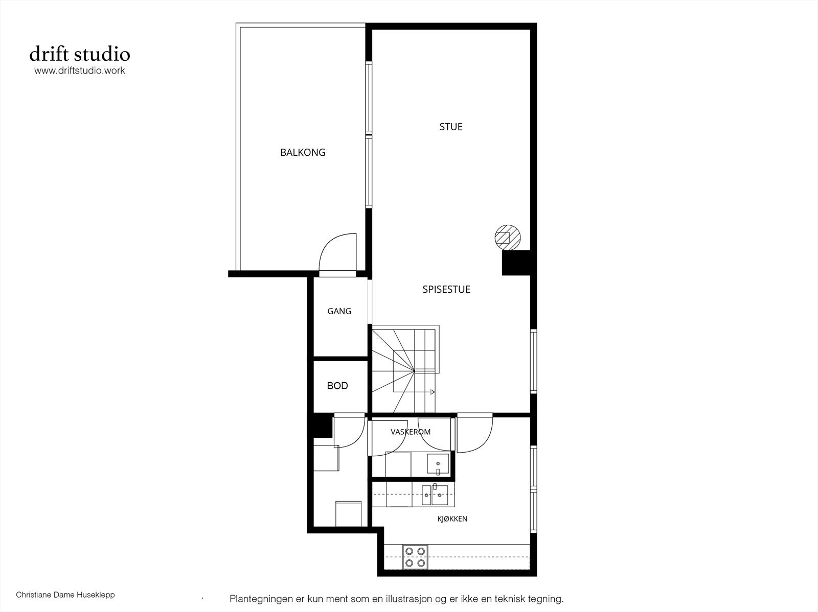 2. etasje har et BRA-i på 56 m² og inneholder romslig stue, kjøkken, vaskerom, gang og boder. Stuen på ca. 34,8 m² gir gode møbleringsmuligheter og har direkte utgang til terrasse på ca. 15,4 m². Galleribilde