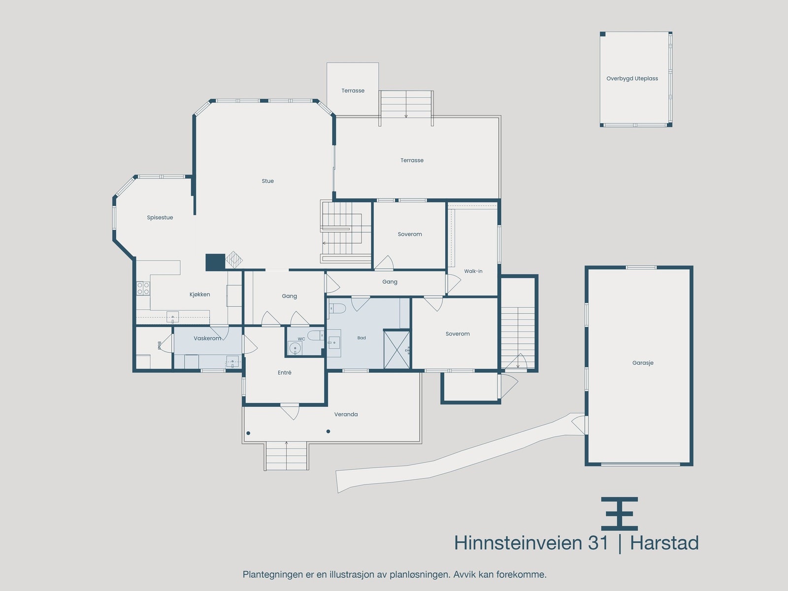 Plantegning 1. etasje Galleribilde