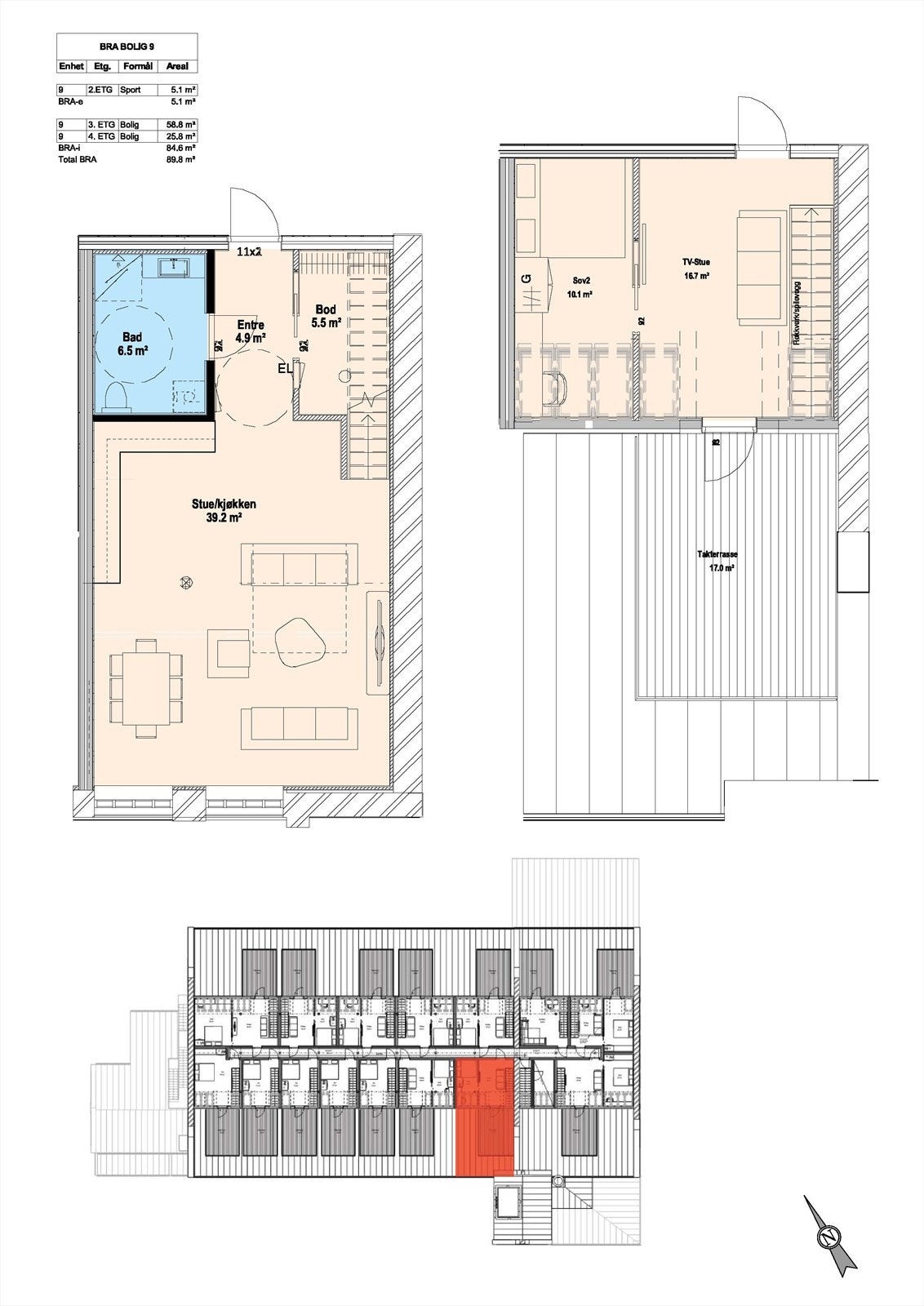 Salgstegning Leilighet 9 (det kommer trolig en søyle i stuen, se markering på plantegning) Galleribilde