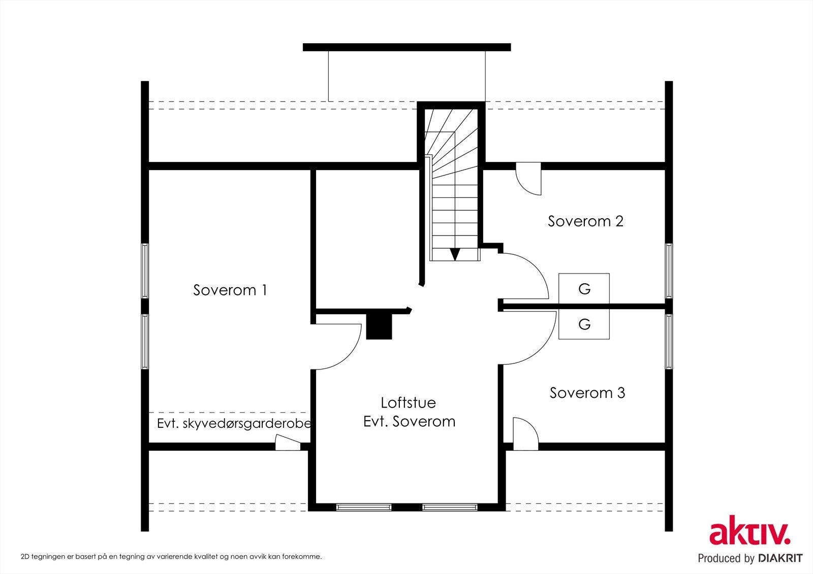 2D plantegning 2.etasje Galleribilde
