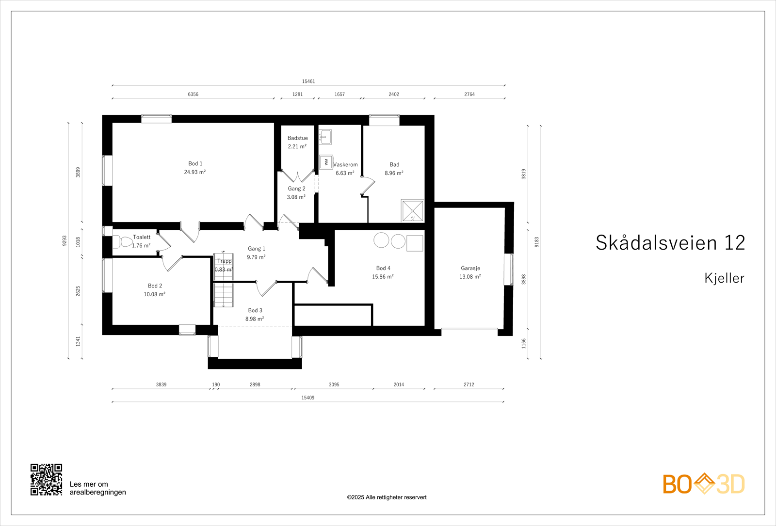 Planskisse kjeller. Galleribilde