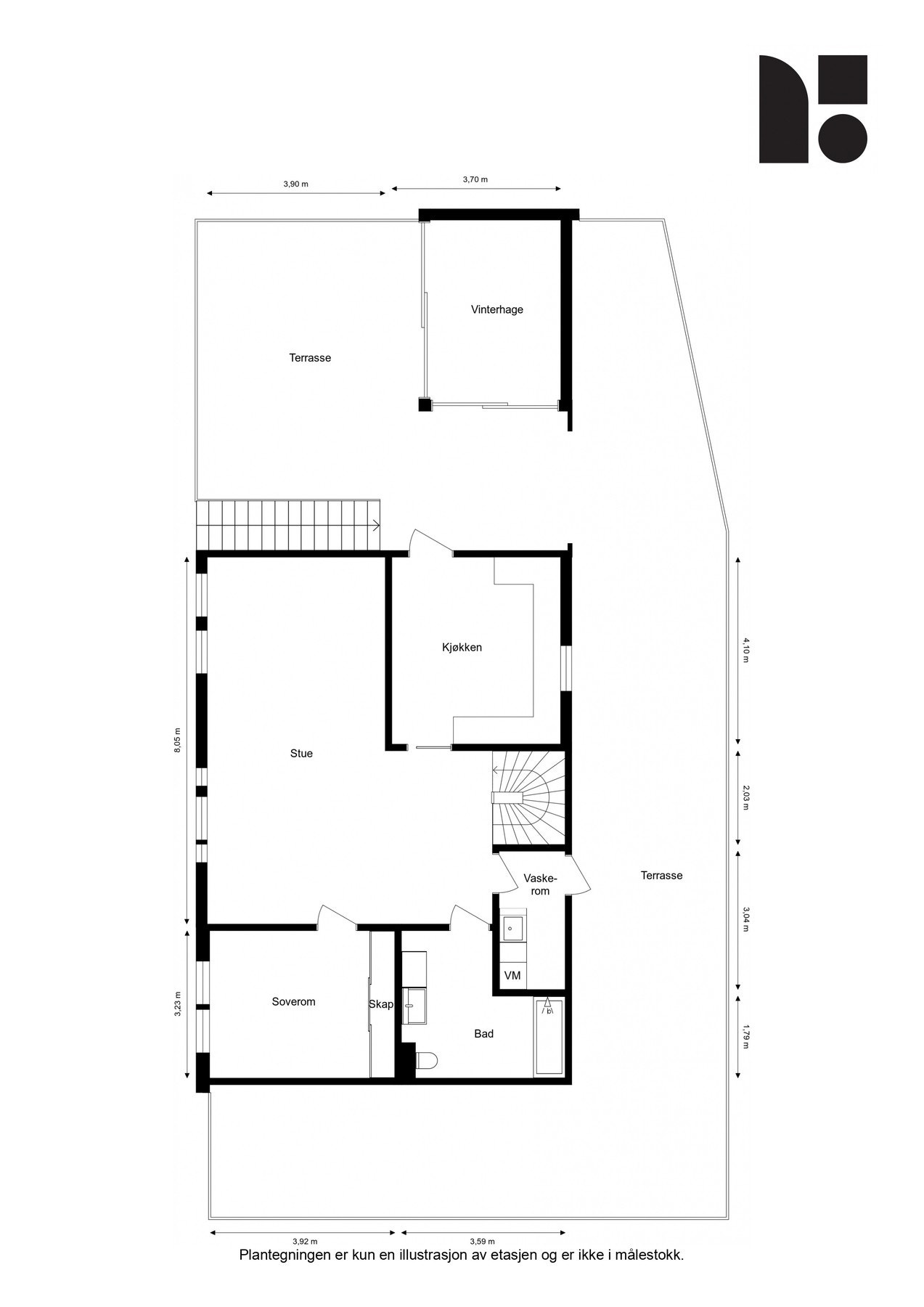 Plantegning 2. etasje Galleribilde