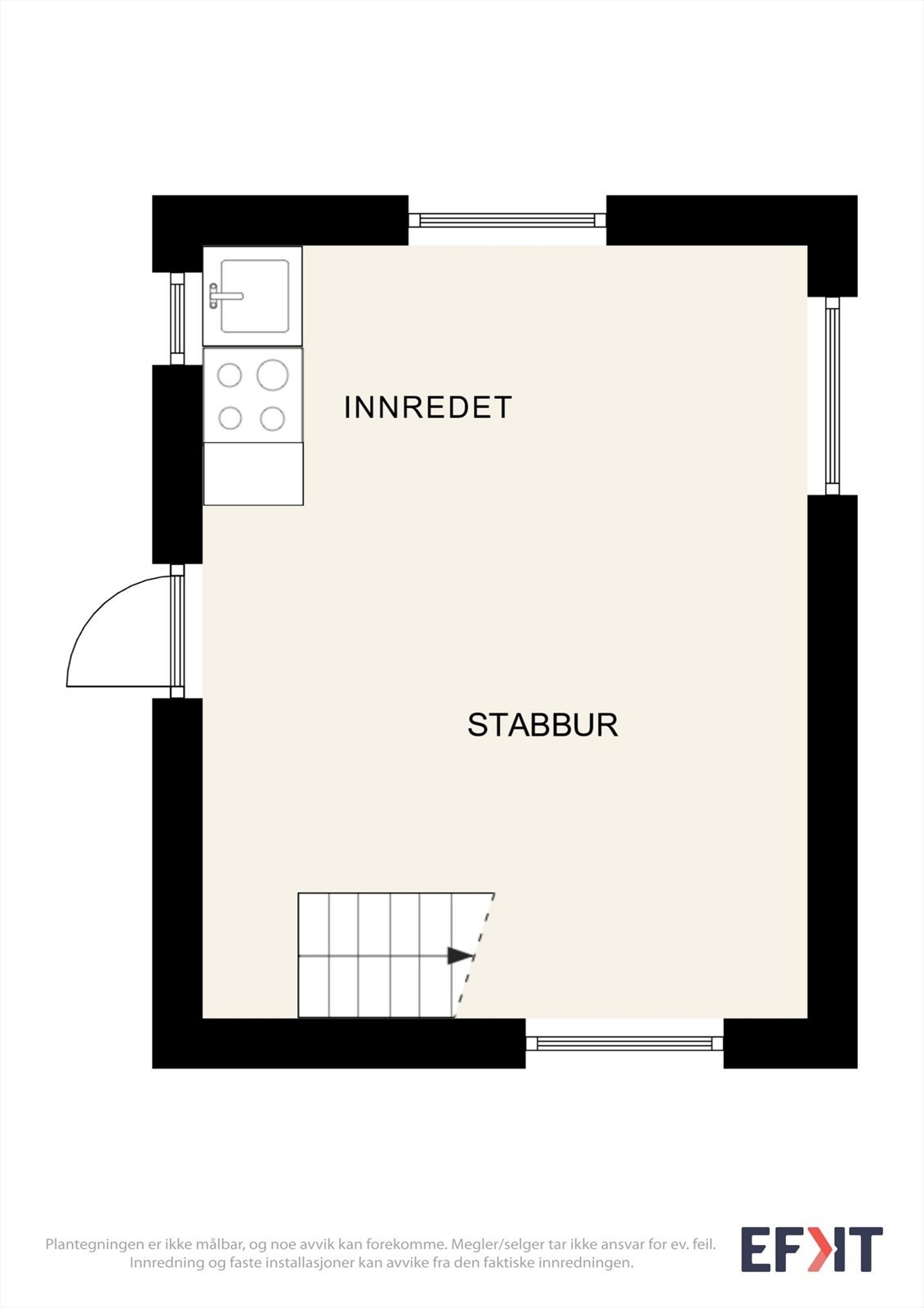 Plantegning av 1. etasje av stabbur. Galleribilde