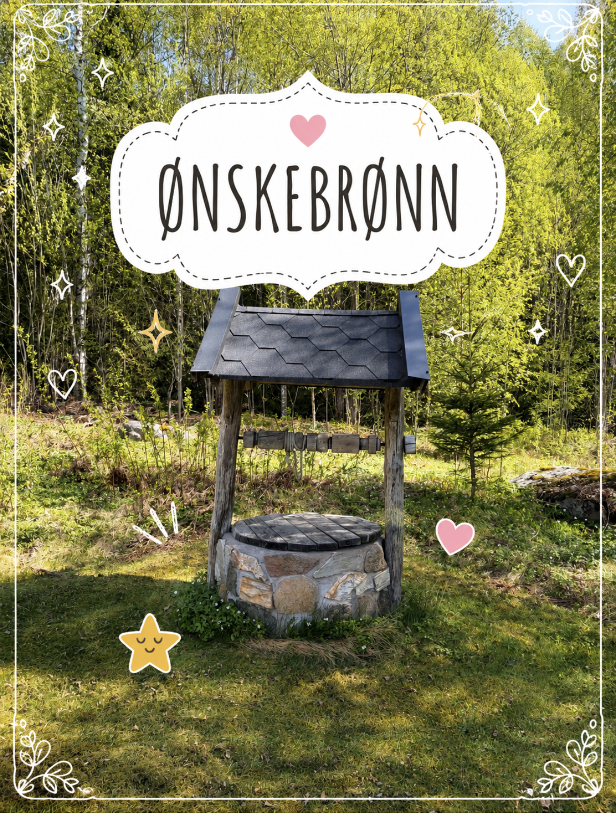 En pumpe sørger for at du ikke trenger å heise vannet opp fra brønnen med bøtte, men en egen ønskebrønn er et hyggelig innslag i hagen. Galleribilde