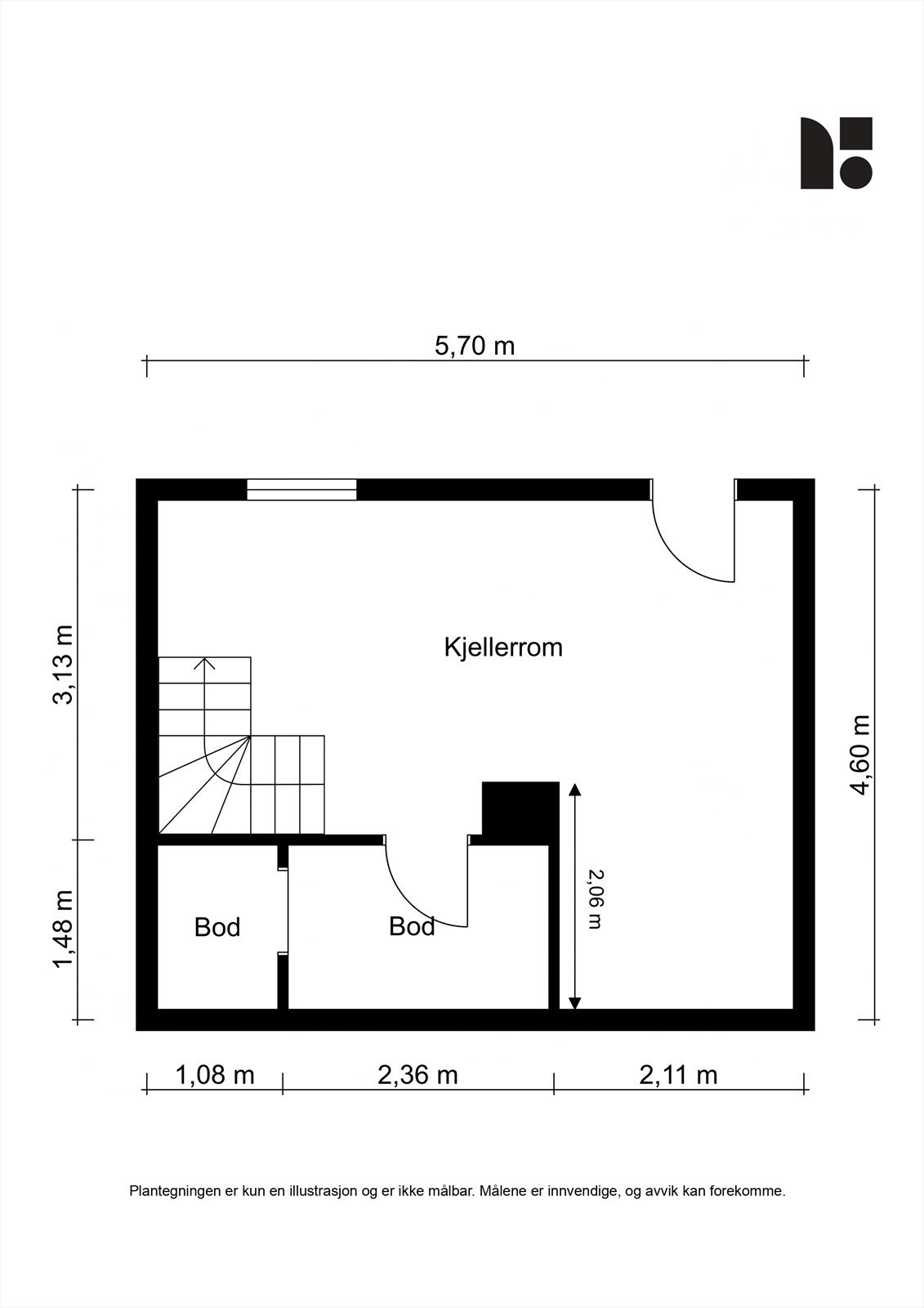 Plantegning kjeller. Galleribilde
