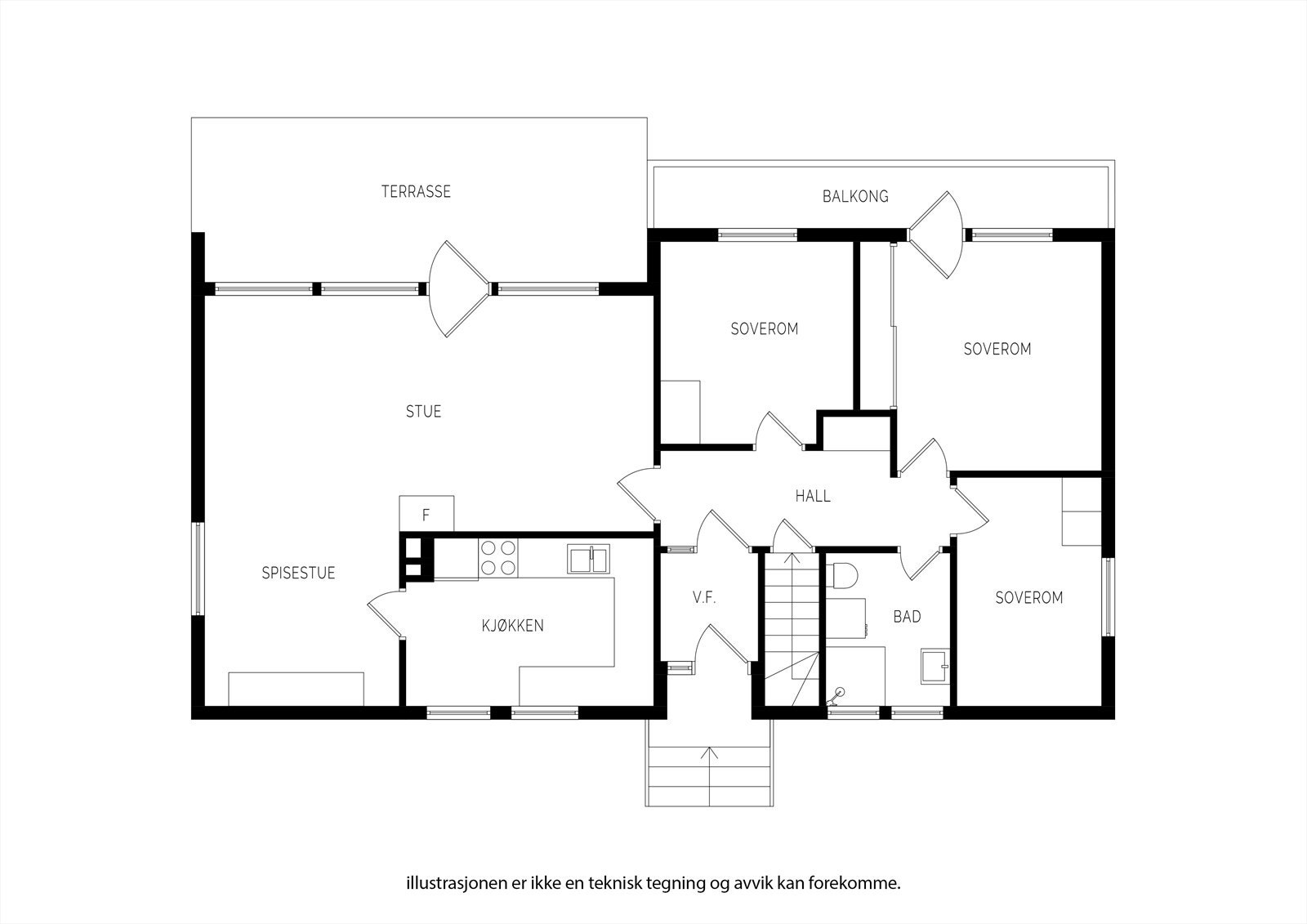 Plantegning 1. etasje Galleribilde