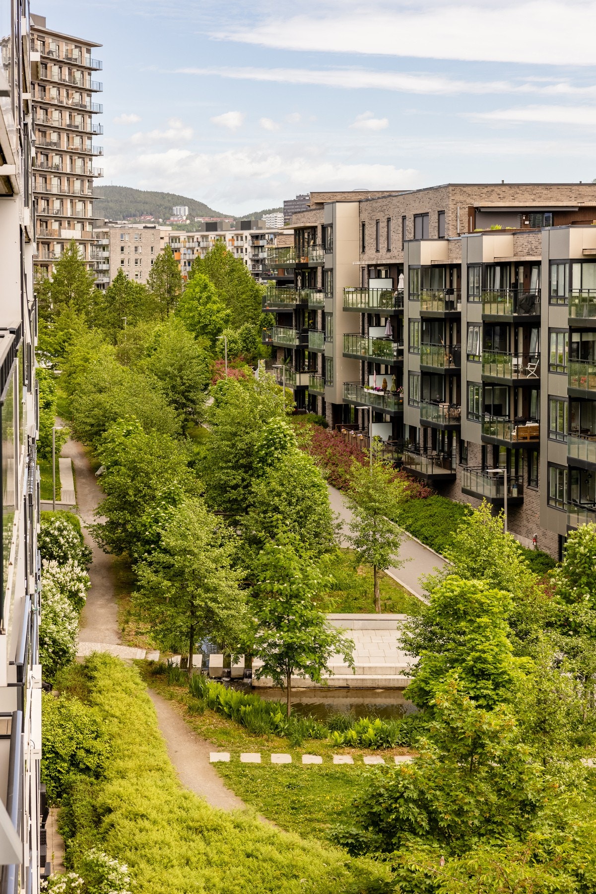 Fint utsyn over nabolag og grøntområde. Galleribilde