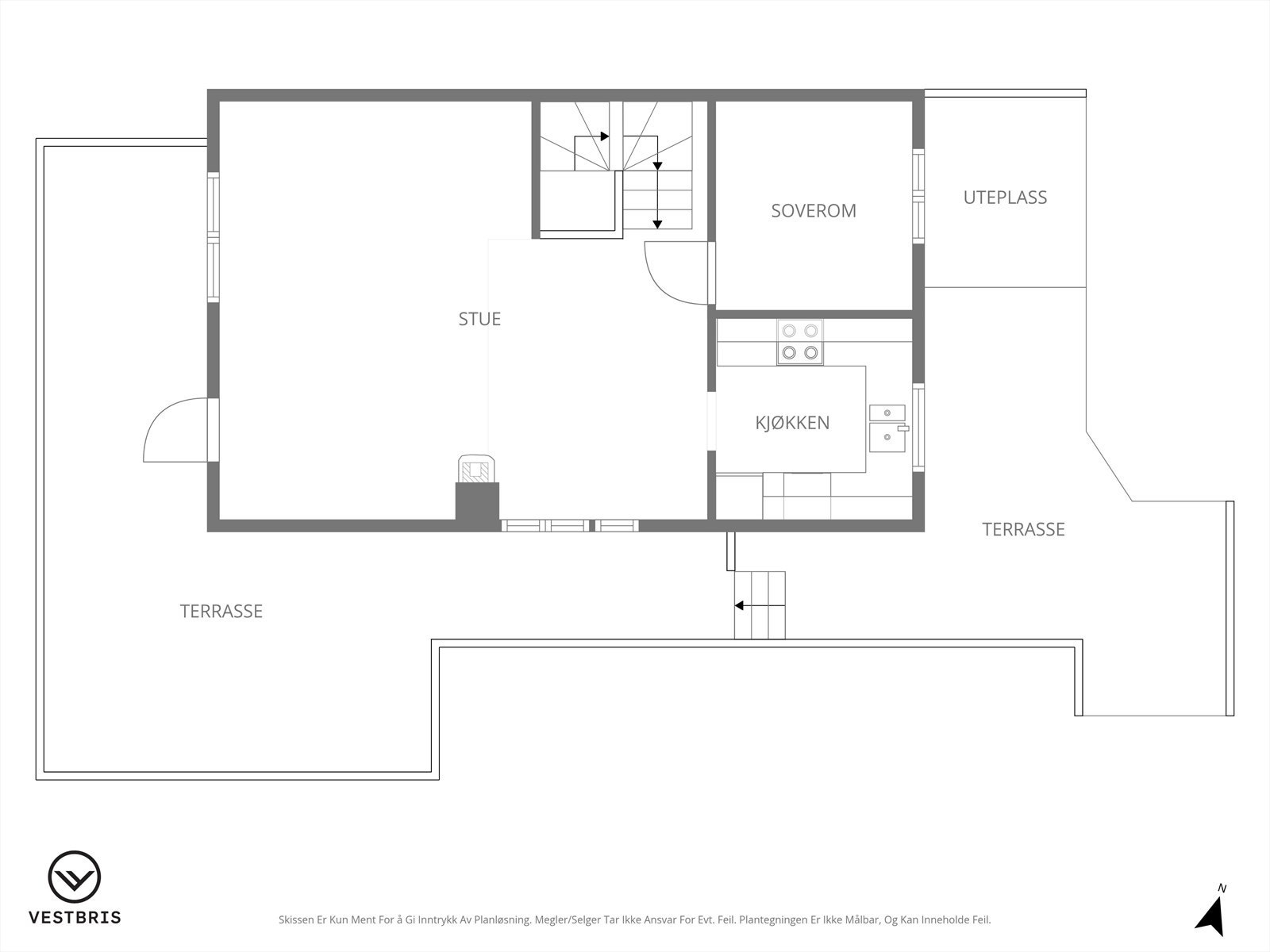 Planløsning hovedplan. Galleribilde