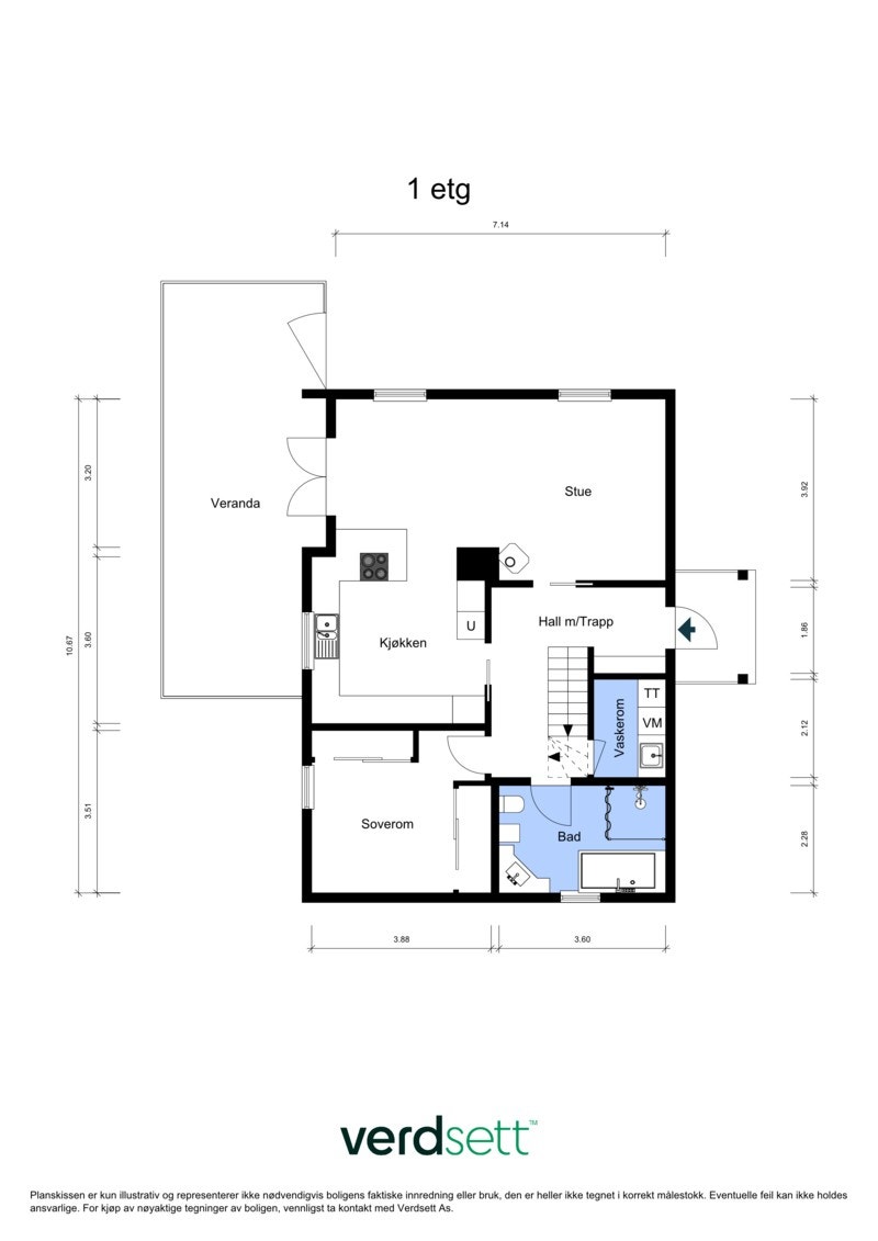 - Plantegning 1.etg - Galleribilde
