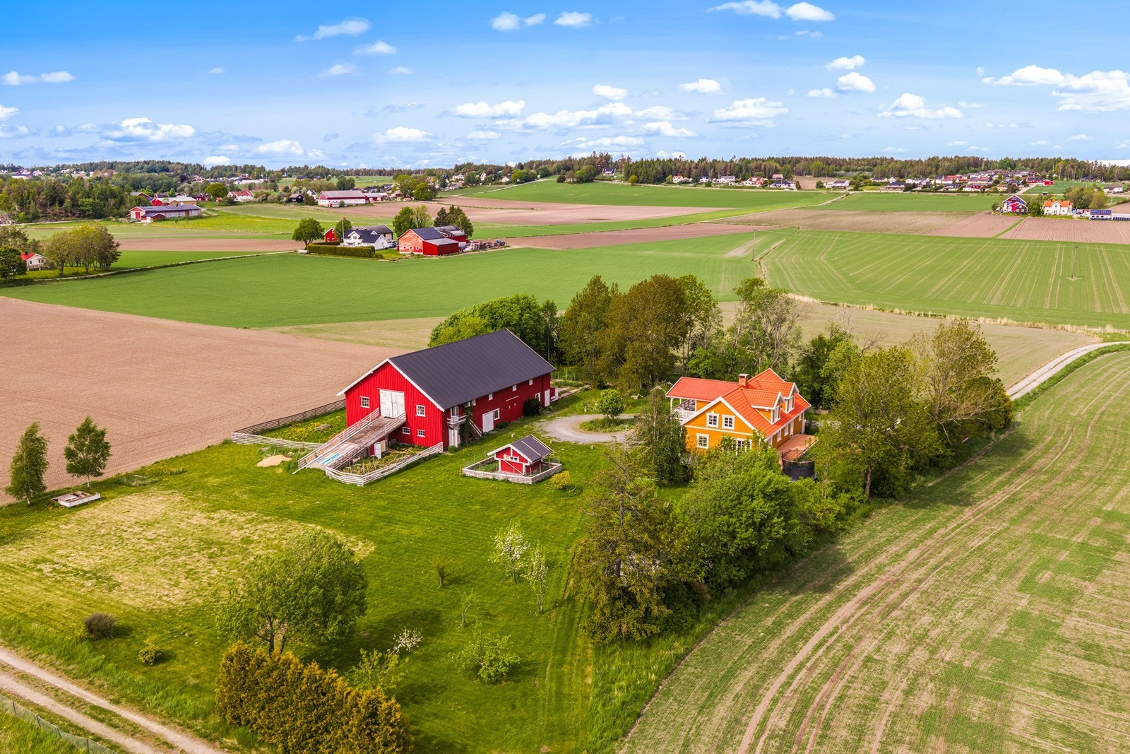 Nedre delen av tomten er ideel for å anlegge en kjøkkenhage og dyrke de vekster du liker aller best. Det er allerede mange frukttrær på eiendommen. Galleribilde