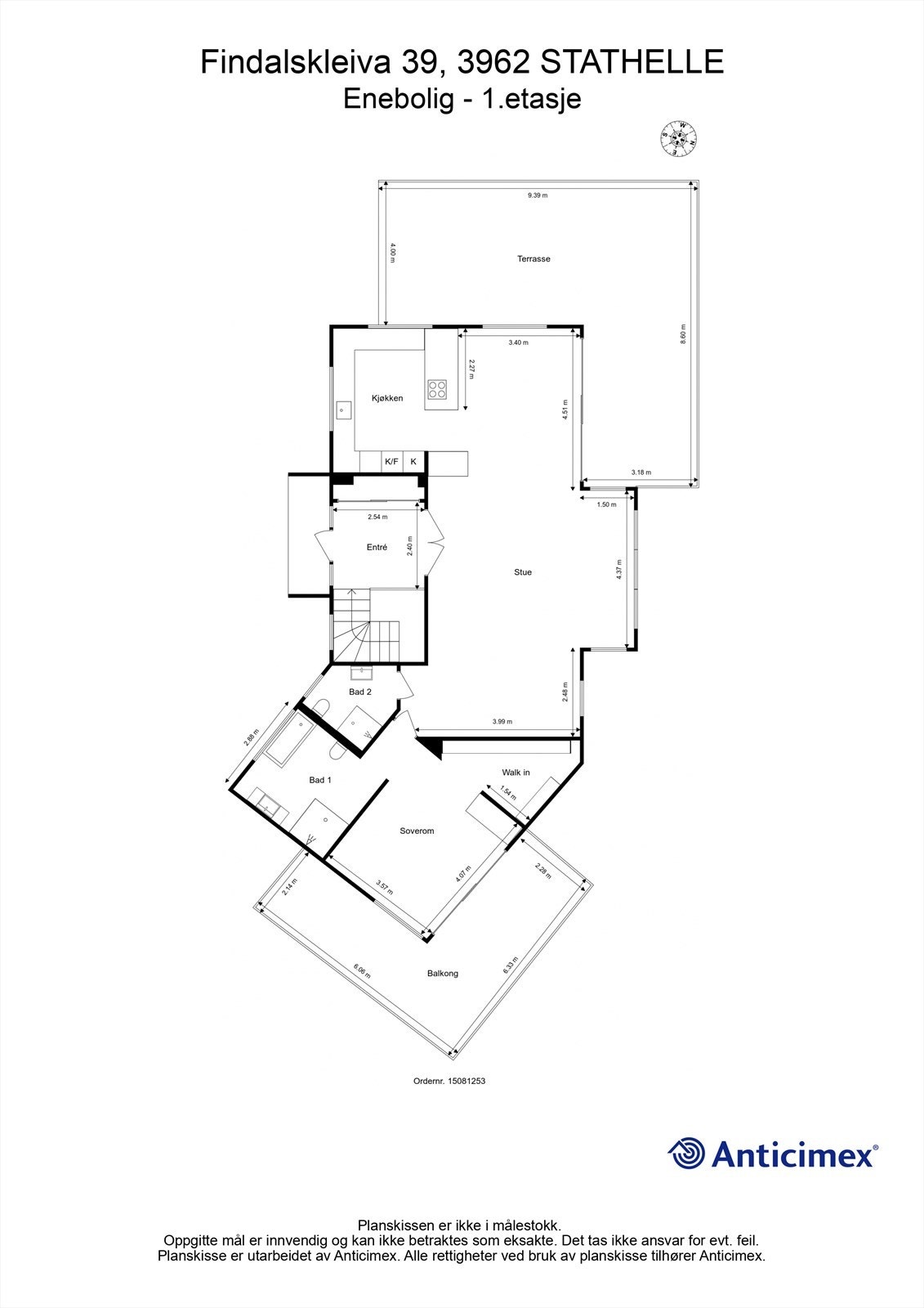 Plantegning 1.etg. Galleribilde