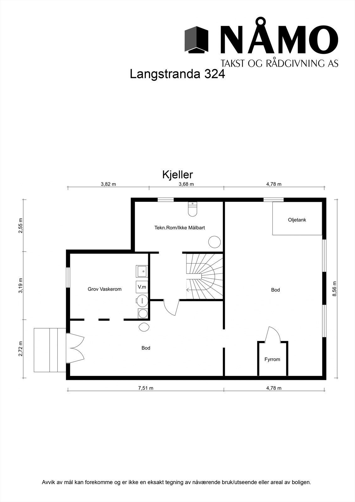 Plantegning kjeller. Galleribilde
