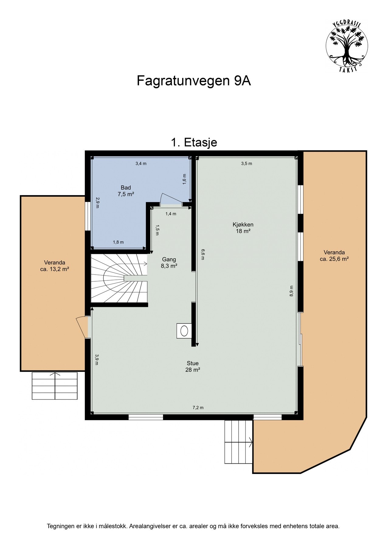 Plantegning 1. Etasje. Galleribilde