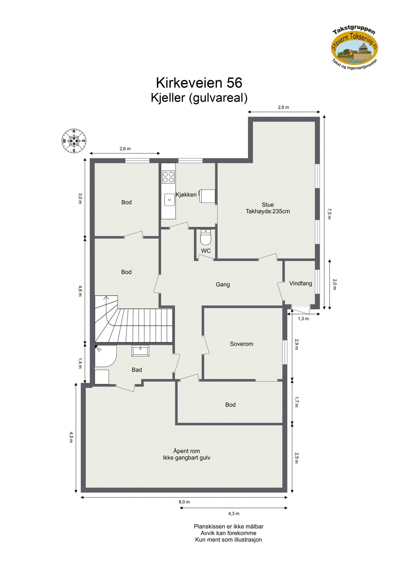 Plantegning kjeller. Galleribilde