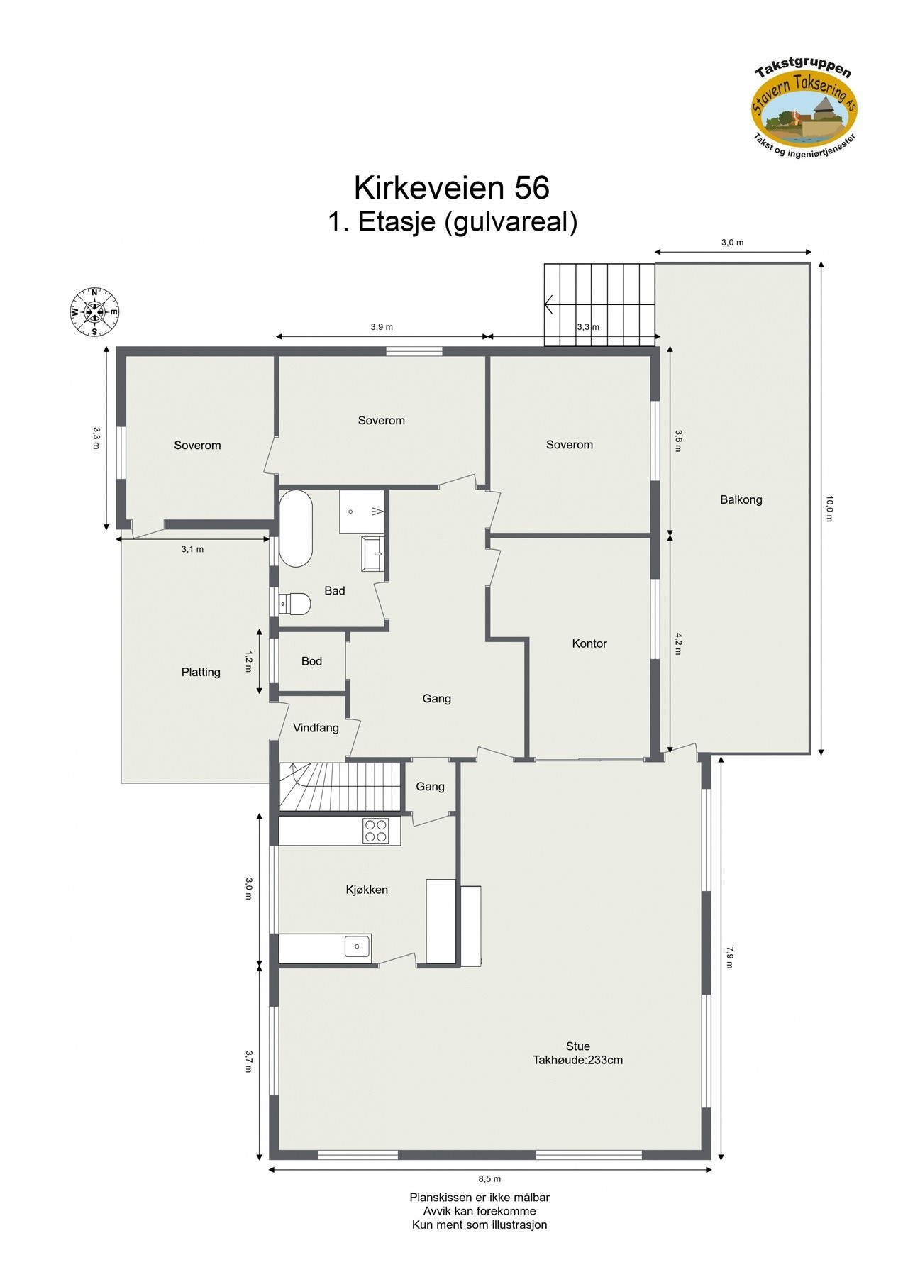 Plantegning 1. etasje. Galleribilde