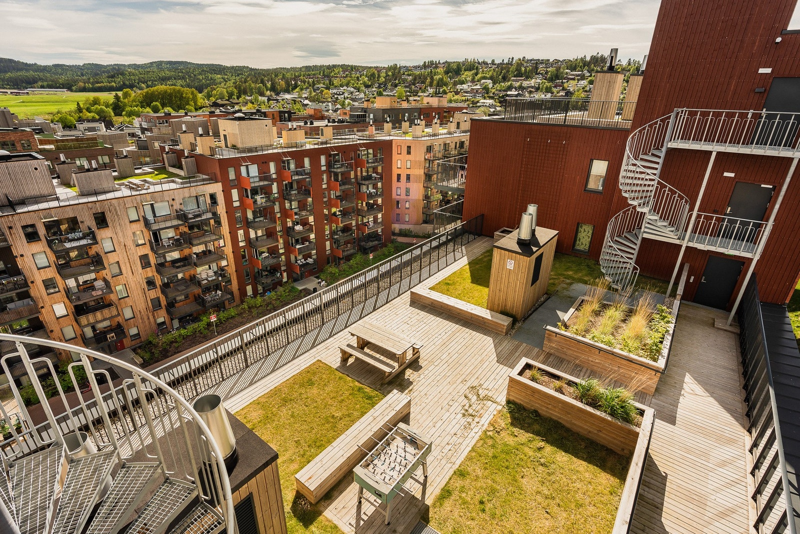 Lørenskog Hageby 2 byr på flotte, felles takterrasser og grøntområder. Galleribilde