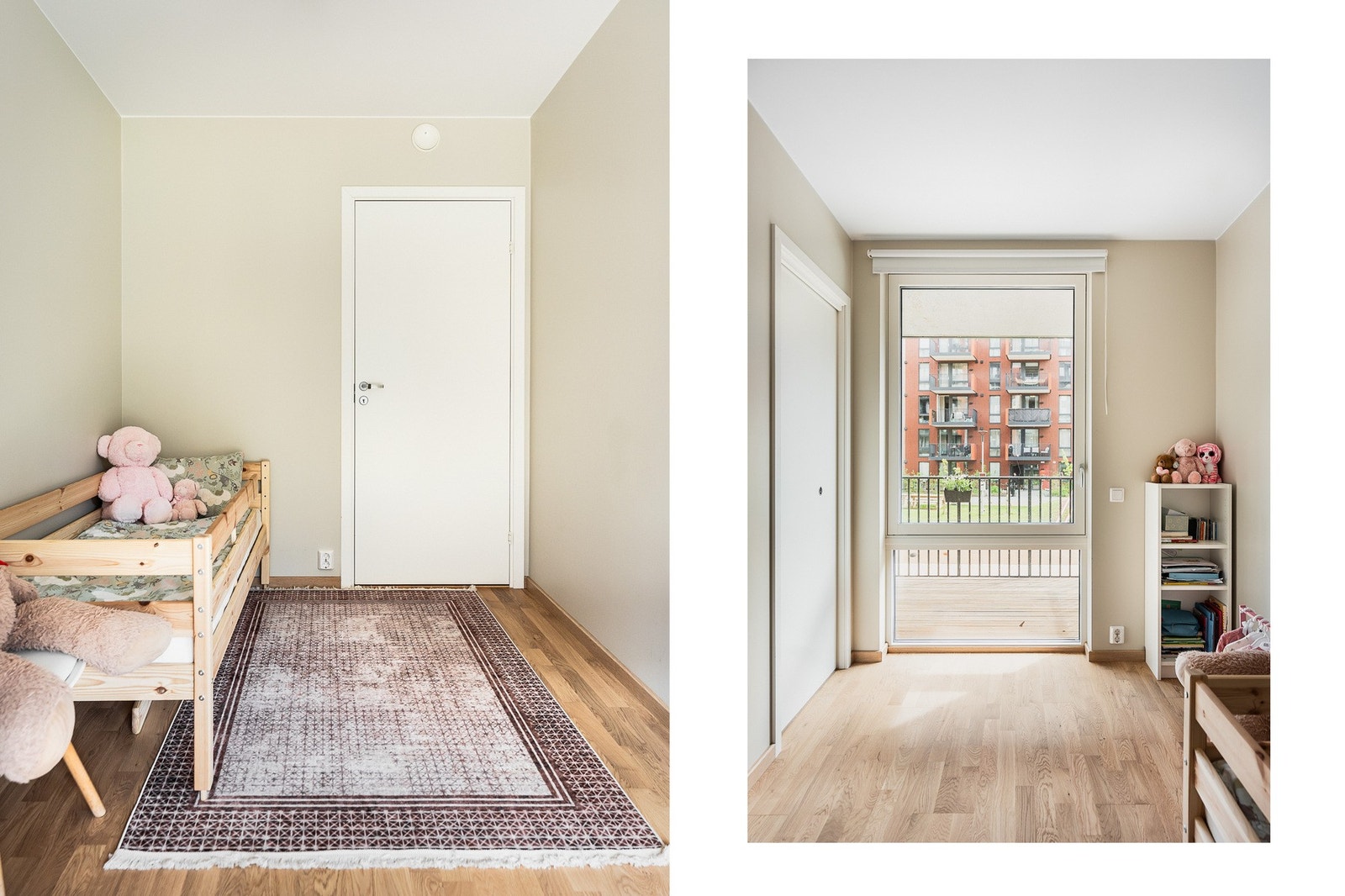 Et av soverommene har fransk balkong som slipper inn rikelig med dagslys. Galleribilde