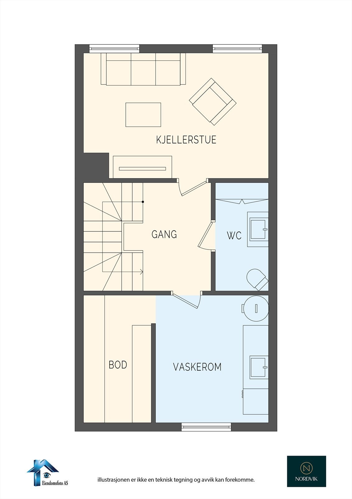 Planskisse Kjeller Galleribilde