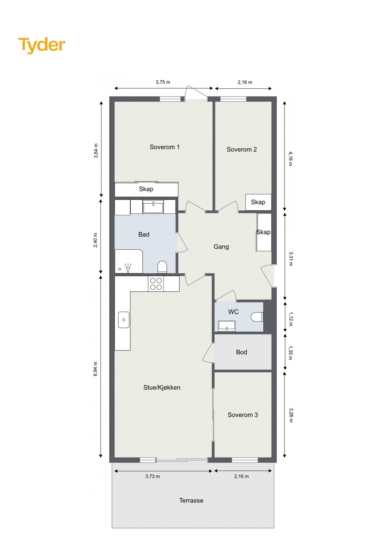Plantegning 1. etasje Galleribilde