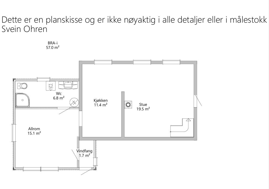 Plantegning 1. etasje Galleribilde