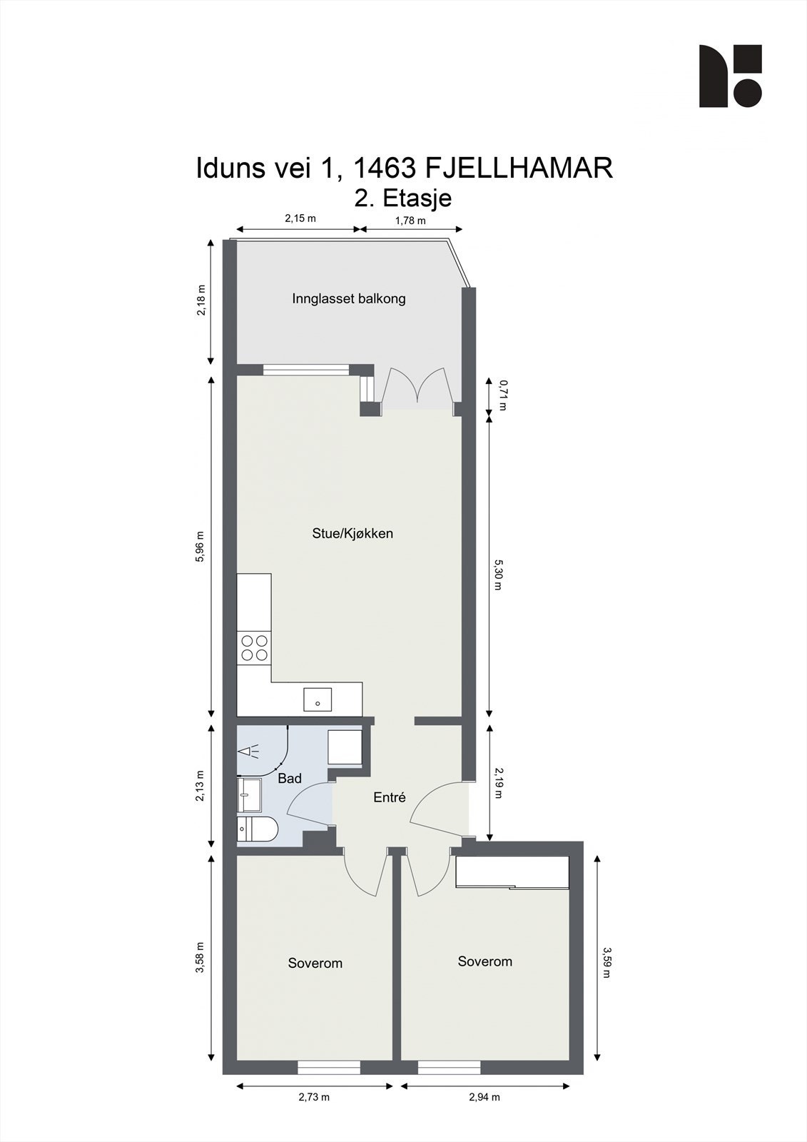 Plantegning Iduns vei 1. Galleribilde