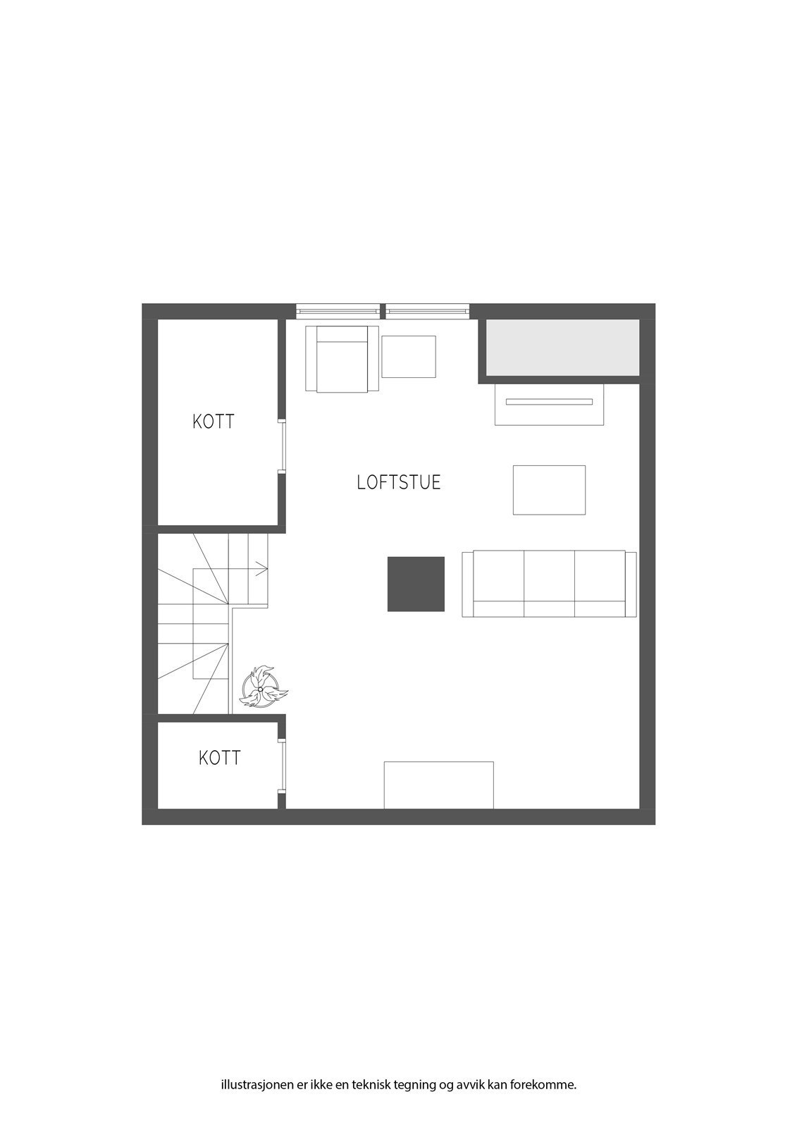 Plantegning loft. Galleribilde
