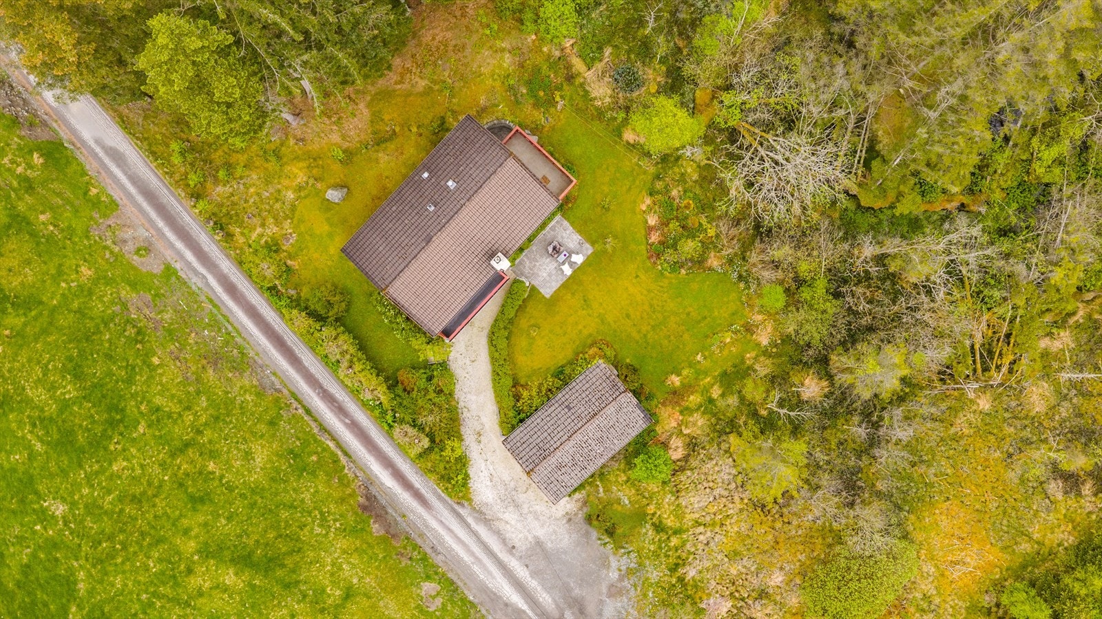 Eiendommen sett fra fugleperspektiv. Galleribilde