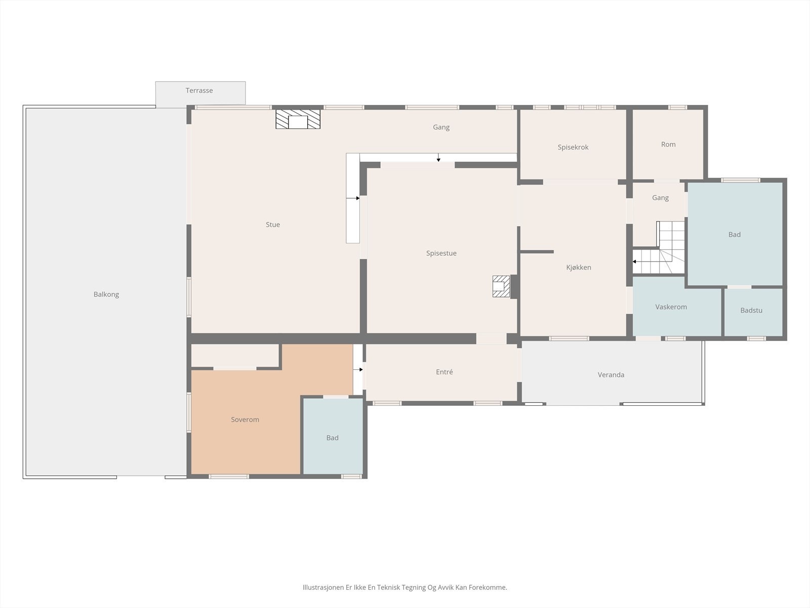 Plantegning av 1. etasje. Galleribilde