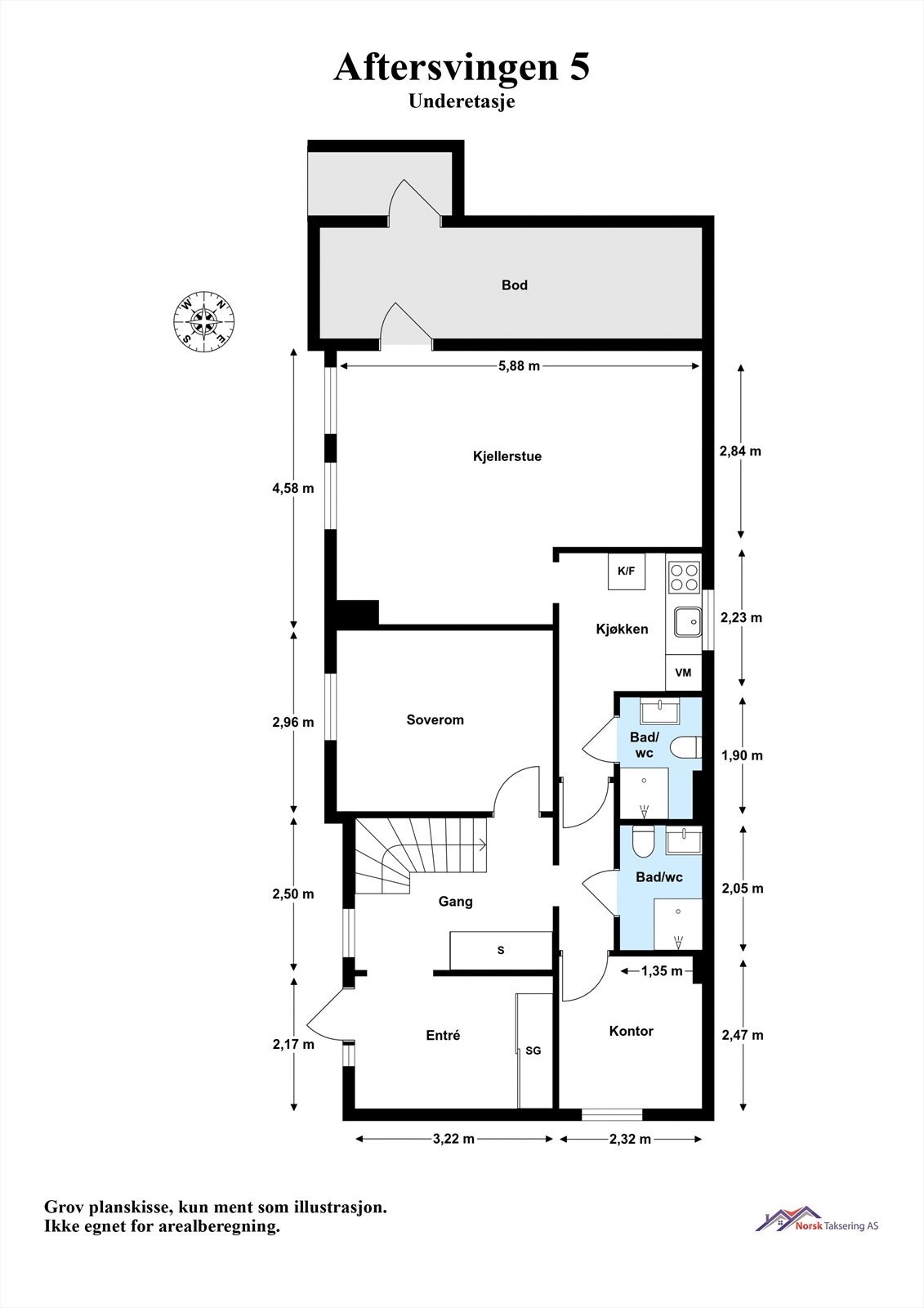 - Underetasje | Entré, kjellerstue, kjøkken, soverom, 2 baderom, kontor og utebod - Galleribilde