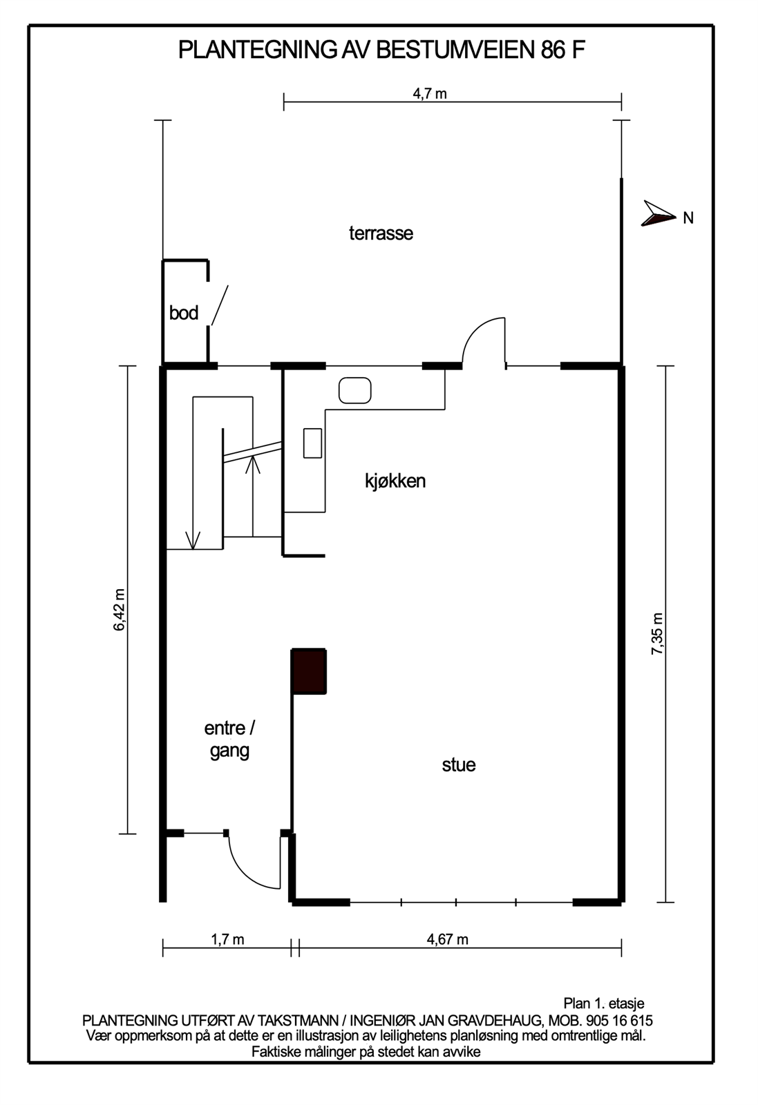 Planskisse 1. etasje. Galleribilde