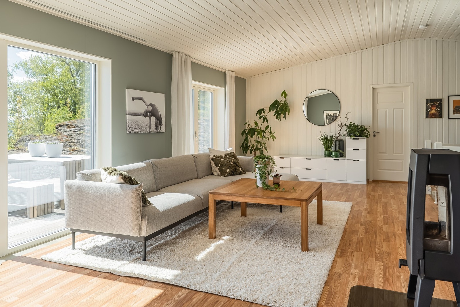 Her har man ekstra god takhøyde som både setter sitt særpreg på rommet og gir en veldig god romfølelse. Galleribilde