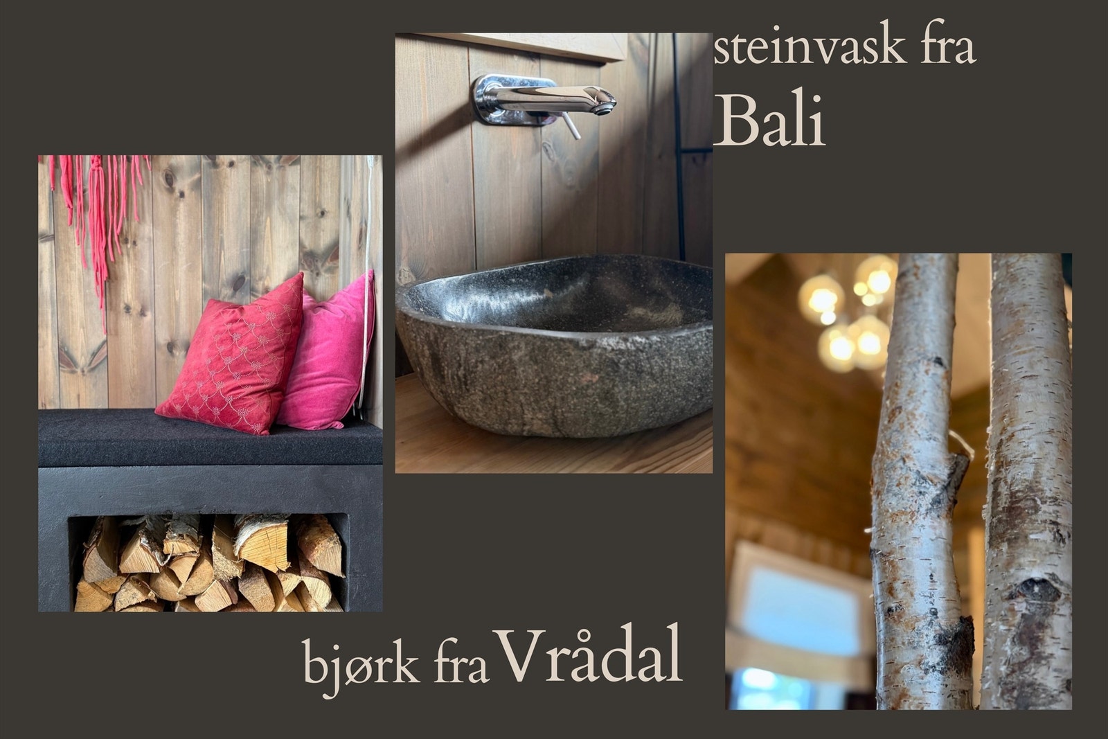 Steinvask fra Bali bjørk fra Vrådal Galleribilde