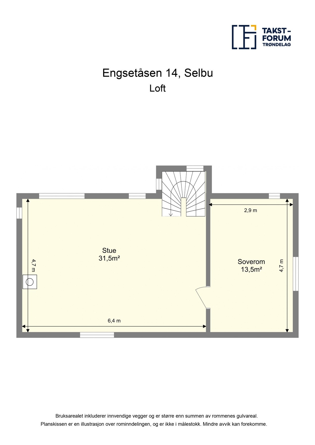 Planskisse loft. Galleribilde
