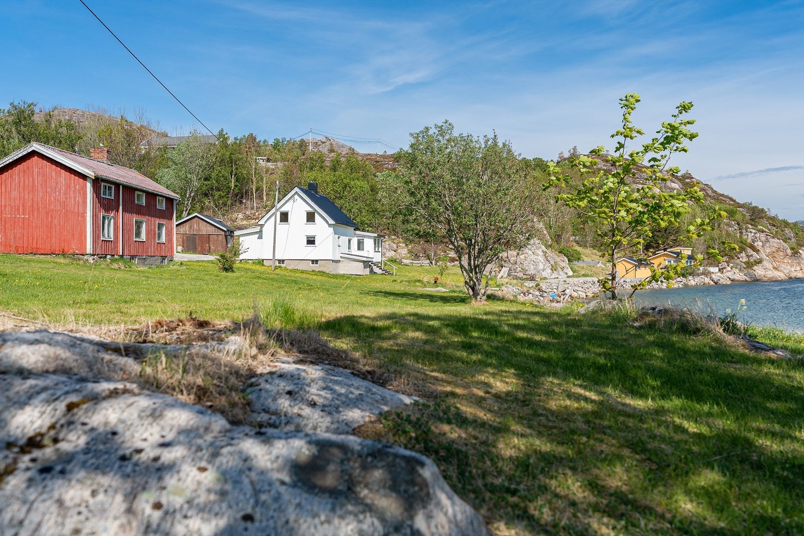 Store plenarealer, svaberg og sjø. Galleribilde