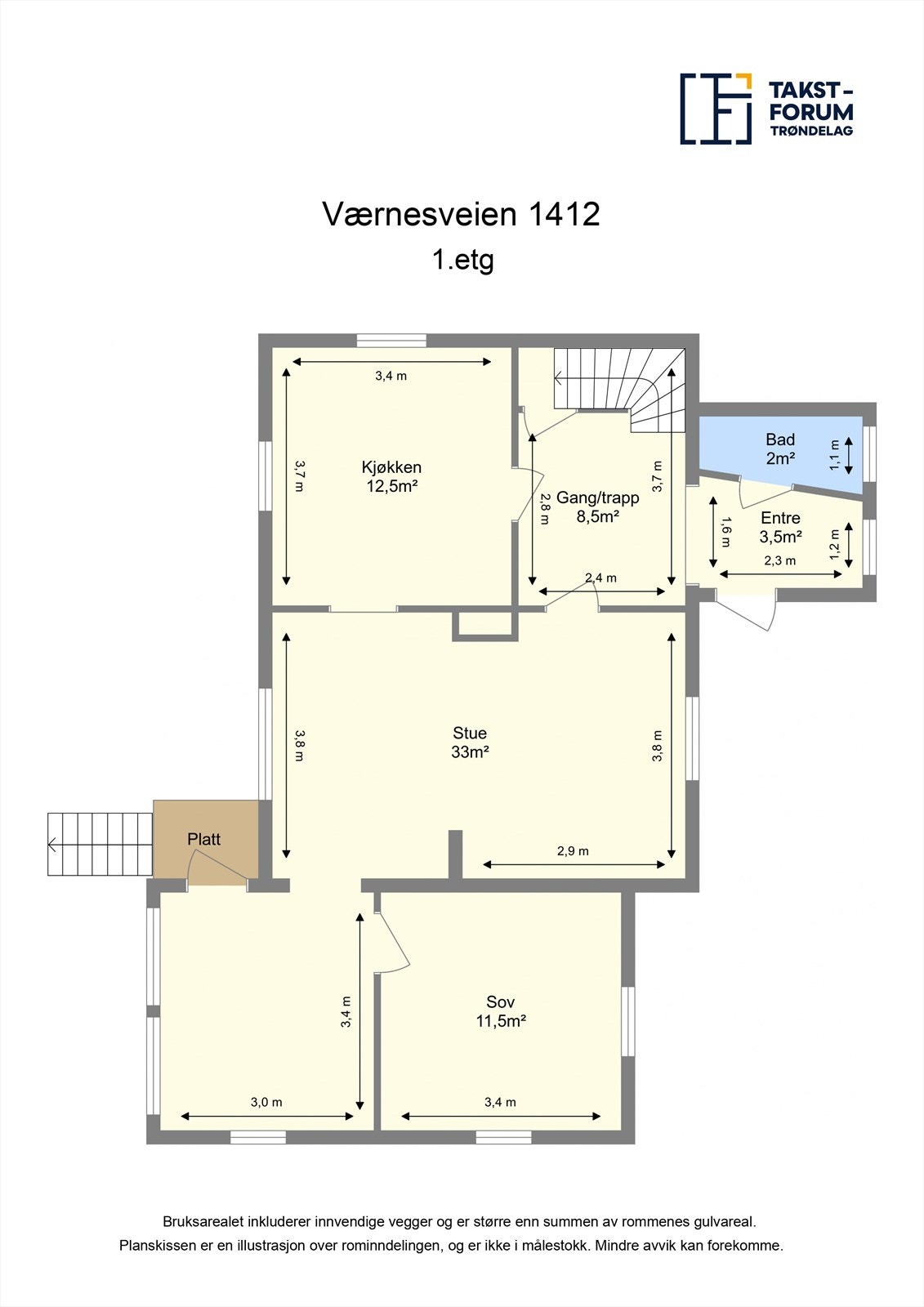 Planløsning 1. etasje Galleribilde