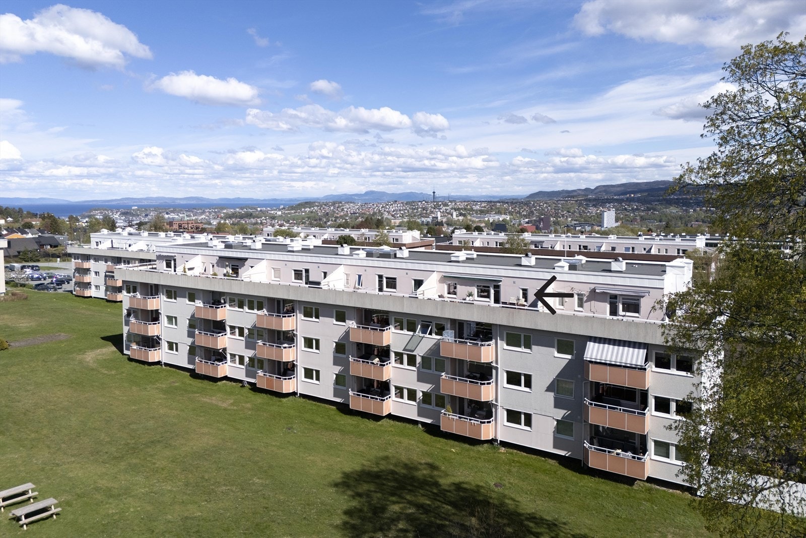 Grøntområdet er til fri bruk for beboere i borettslaget. Galleribilde