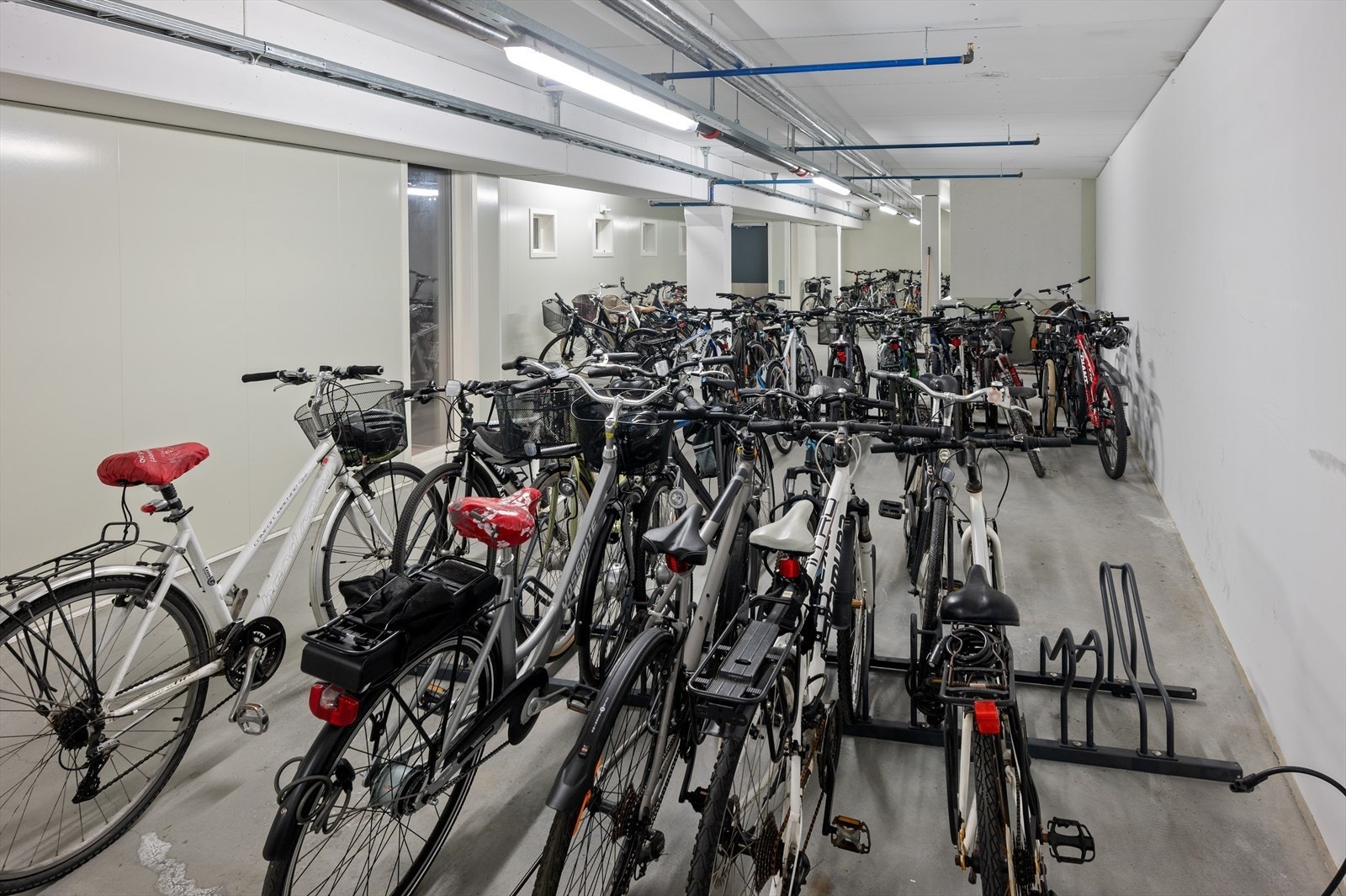 Sameiet har felles sykkelparkering i kjelleren. Galleribilde