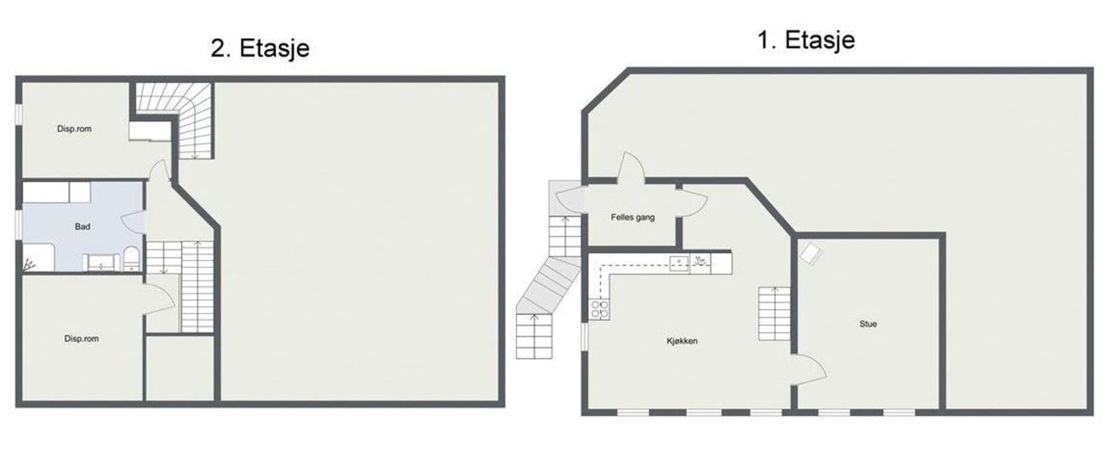 Planskisse begge plan Galleribilde