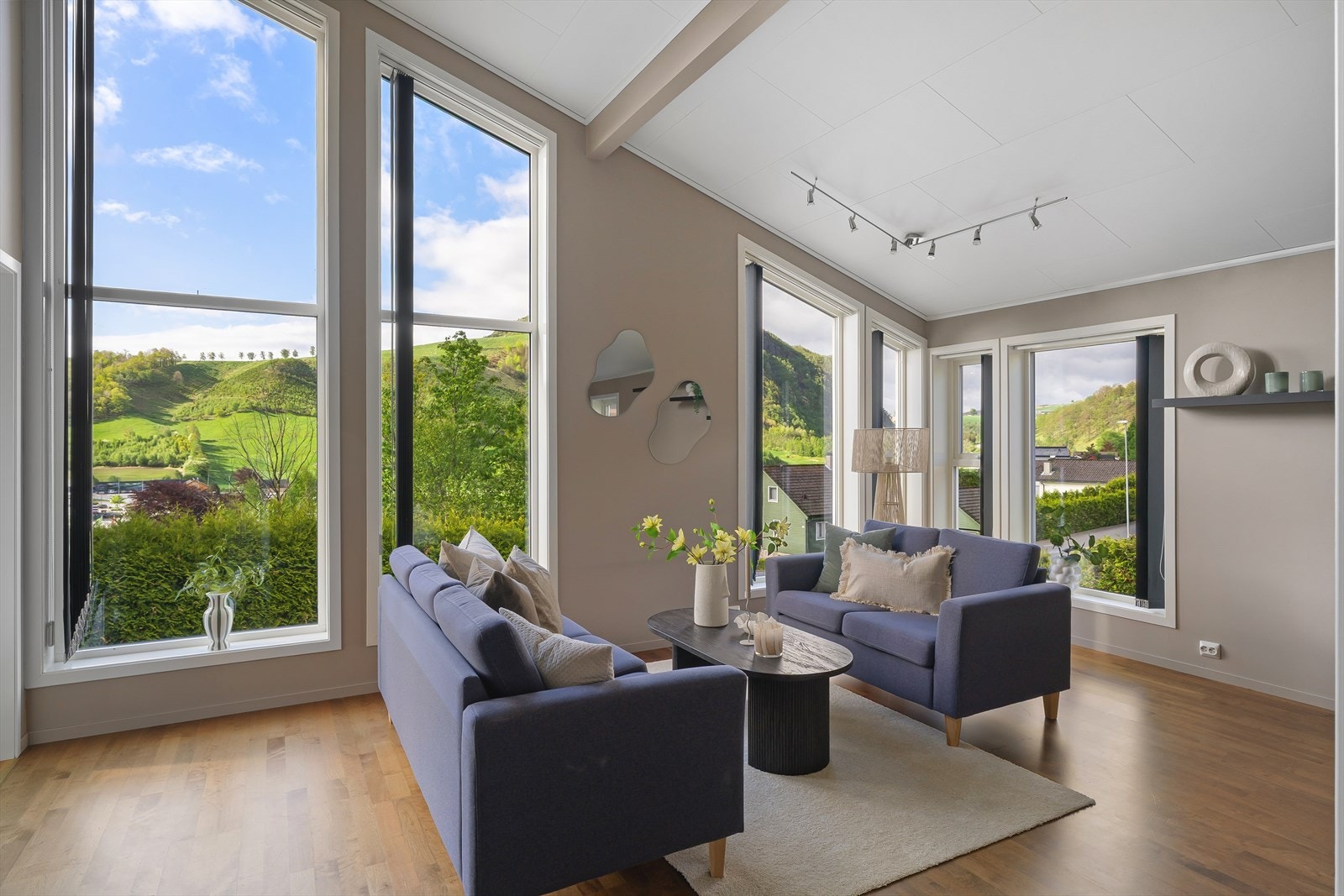 Fra stuen er det fin utsikt over nærområdet og det omkringliggende landskapet. Galleribilde