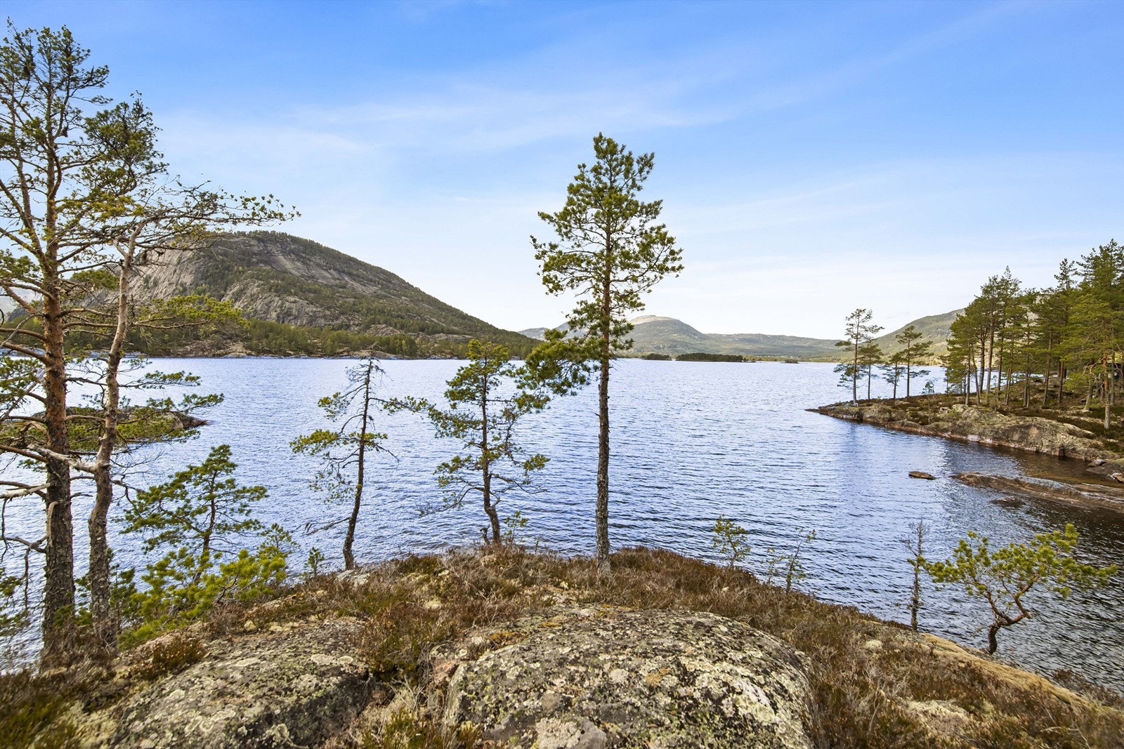 Panoramautsikt over Nisser og fjellene. Galleribilde
