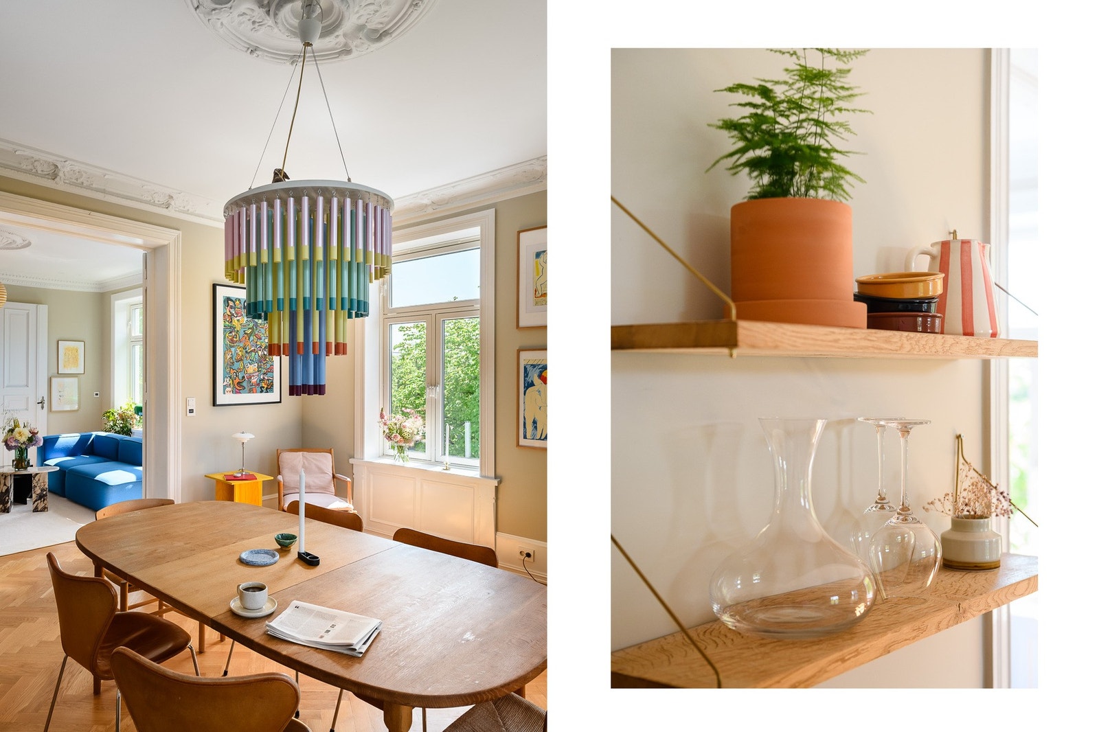 Kjøkkenet har god plass til langbord, og er et naturlig samlingspunkt i leiligheten. Galleribilde