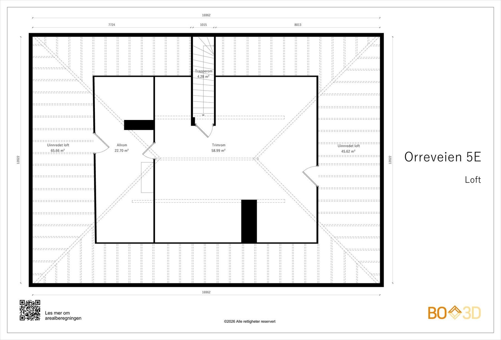 Plantegning - Loft. Galleribilde
