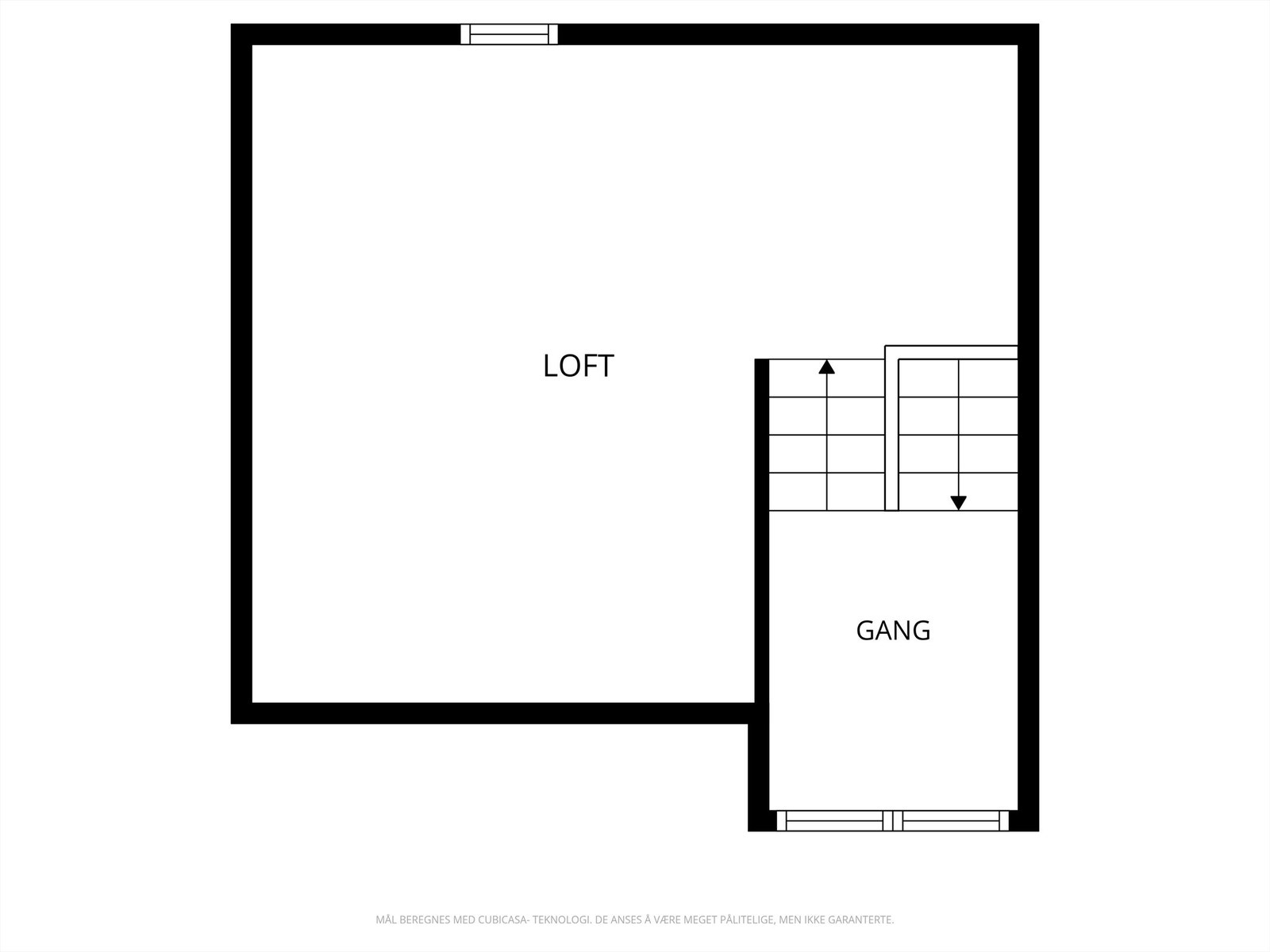 Et stort, uinnredet loft gir rikelig med ekstra lagringsplass. Galleribilde