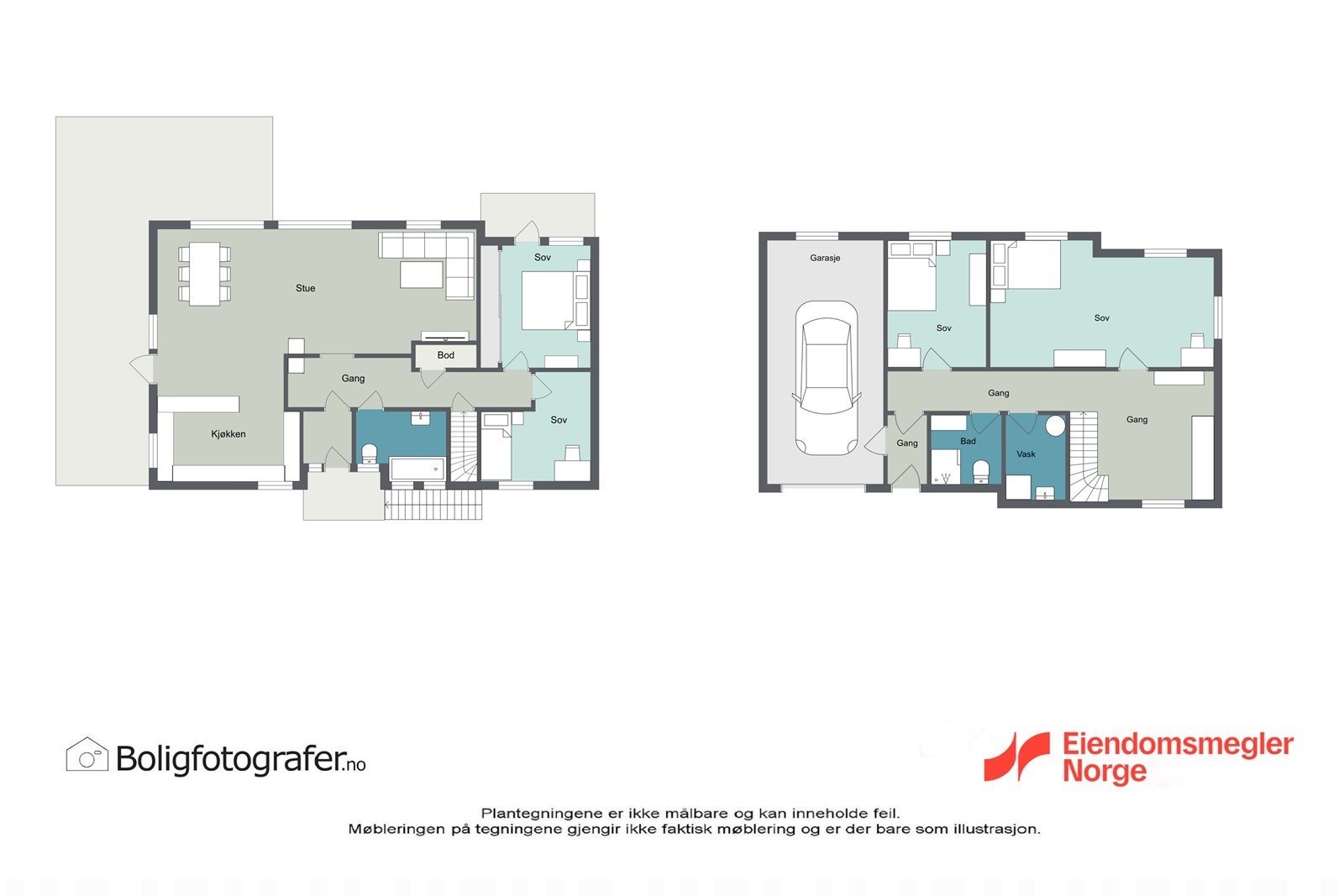 Plantegning begge plan Galleribilde