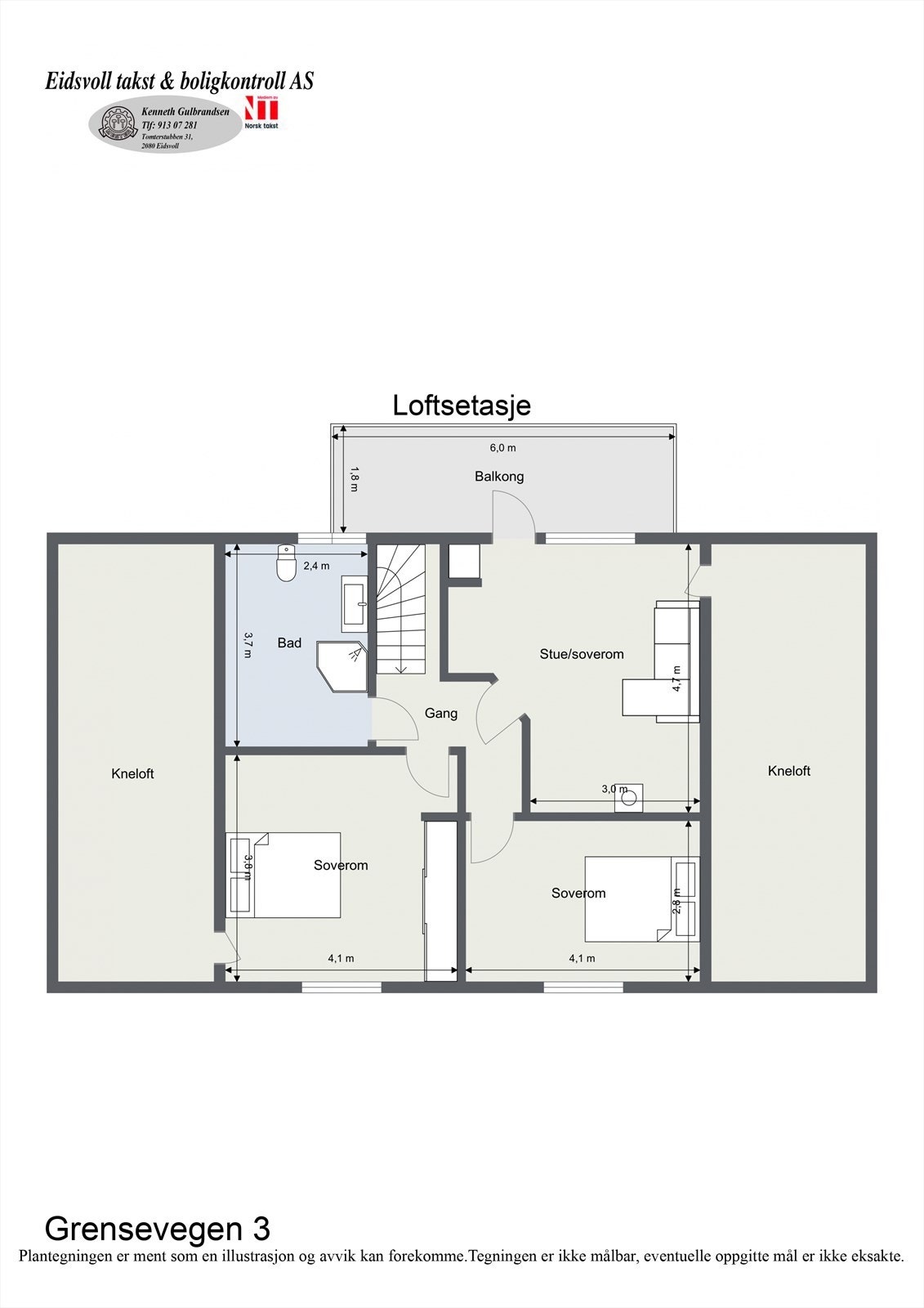 Plantegning loft. Galleribilde